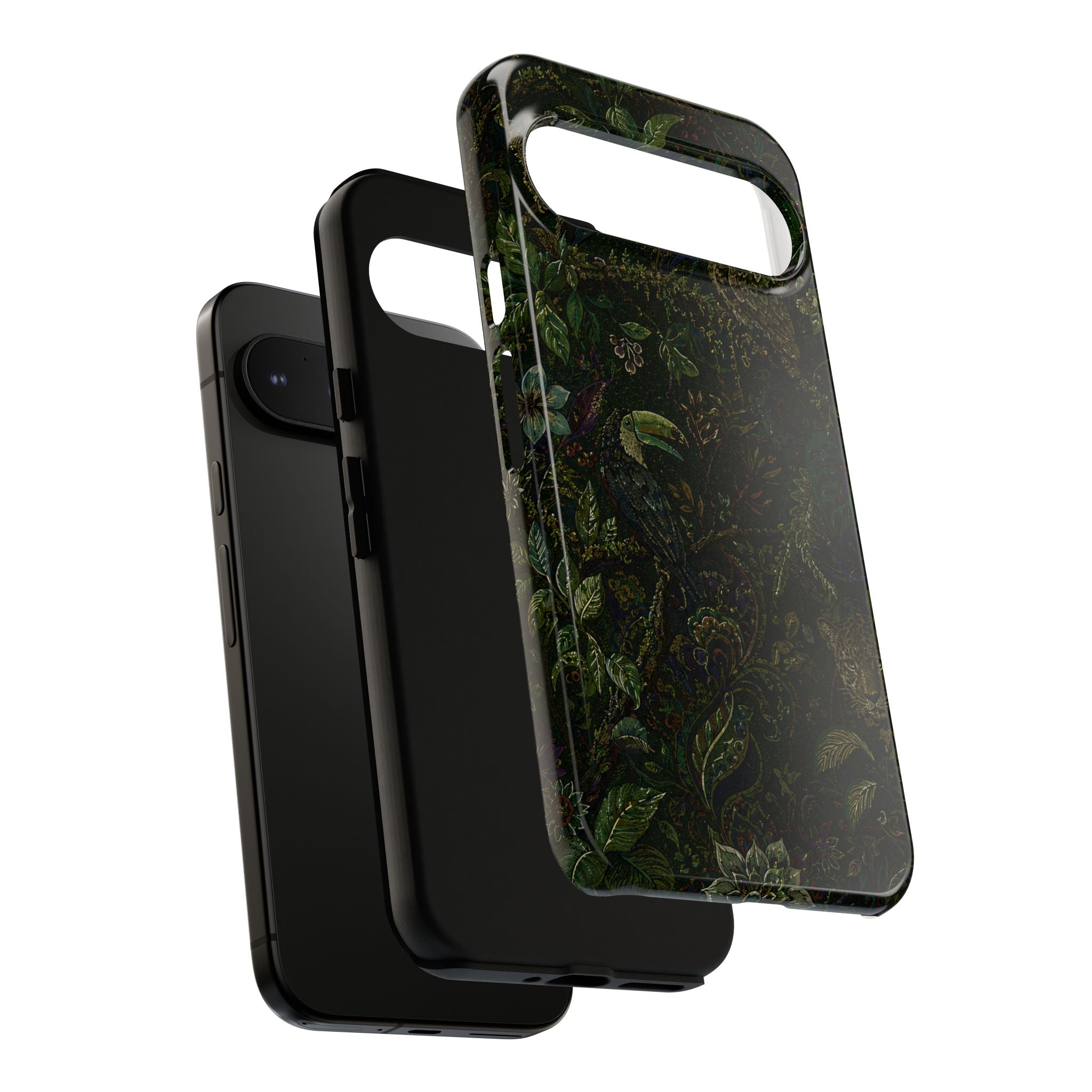 Dark Botanical Tough Google Pixel Phone Case | Moody Forest Owl Cover