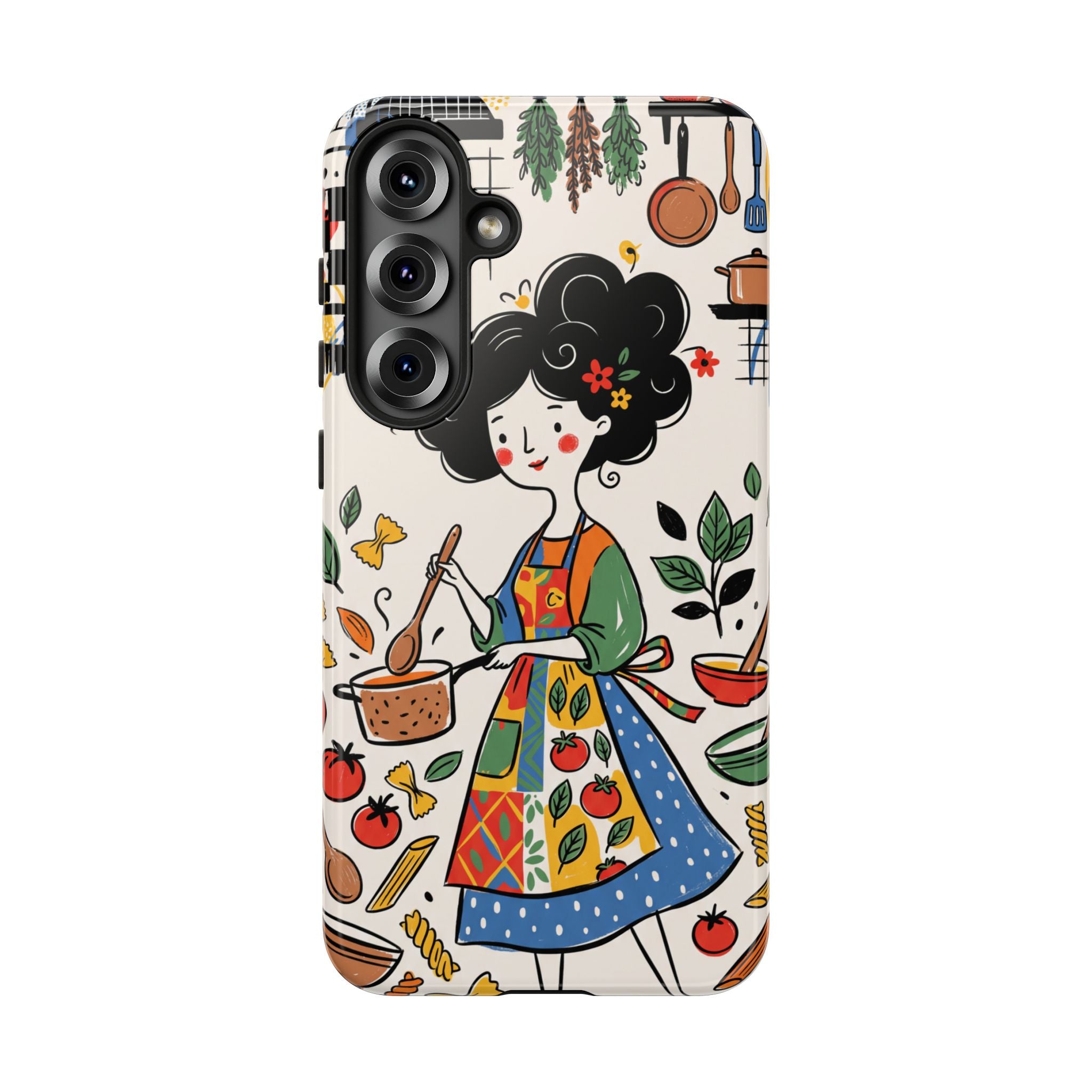 Whimsical Chef Kitchen Illustration Samsung Galaxy Phone Case