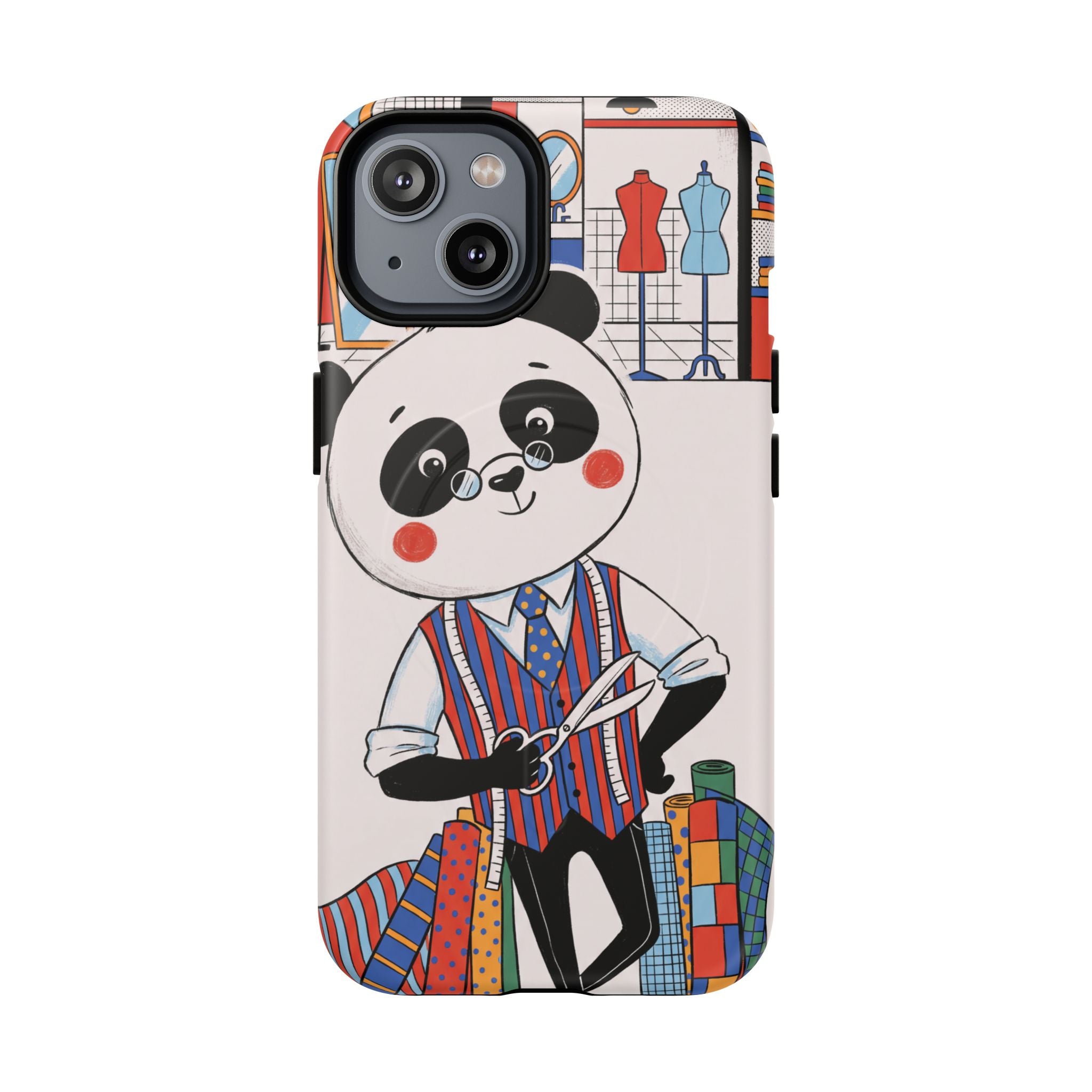 Panda Tailor MagSafe iPhone Case | Cute Seamstress Cartoon