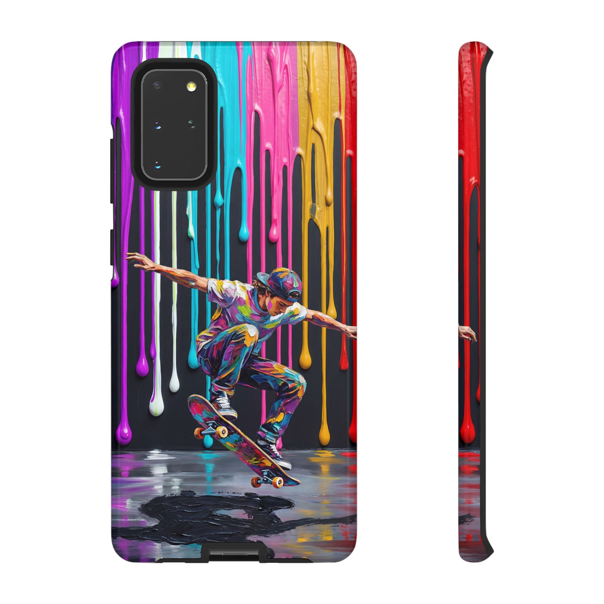 Colourful Drip Art Skateboarder Splash Samsung Galaxy Phone Case
