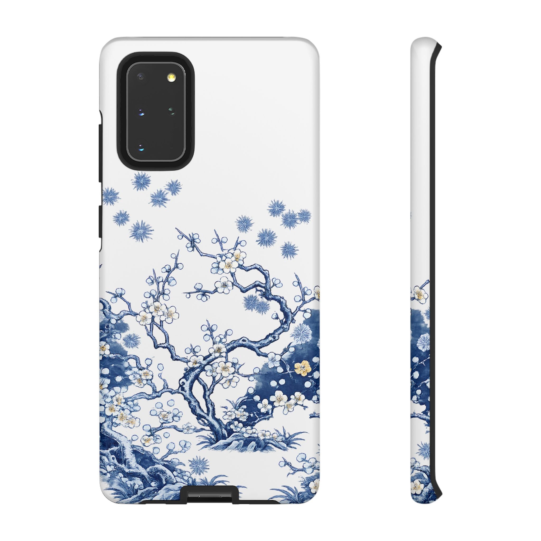 Vintage Blue White Porcelain Samsung Galaxy Phone Case | Chinoiserie Floral Tough Cover