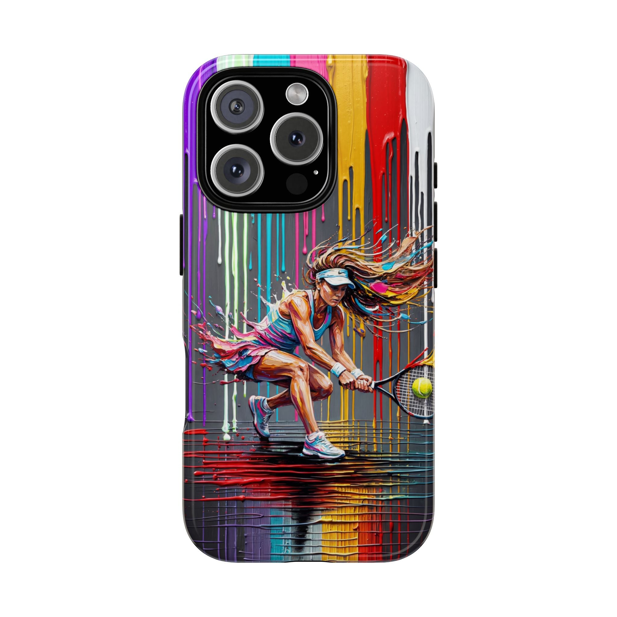 Colour Splash Tennis iPhone Case | Vibrant Female Player Art
