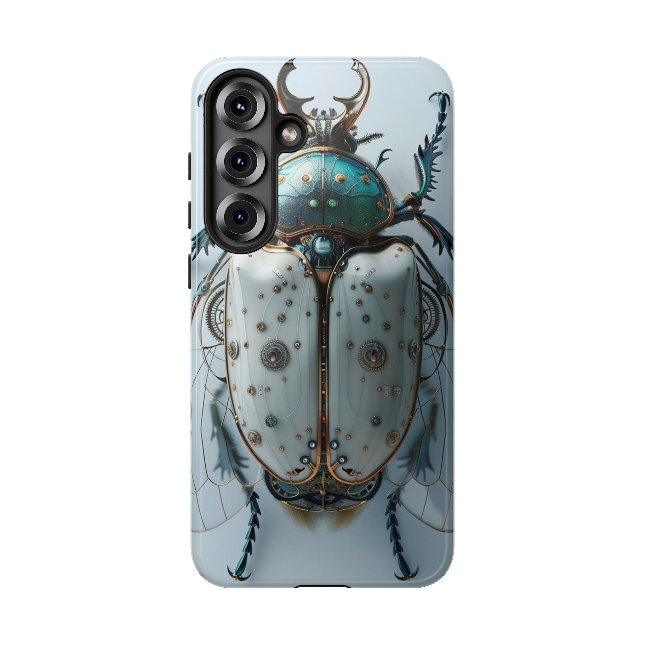Steampunk White Beetle Protective Tough Samsung Galaxy Case