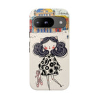 Cute Parisian Cat Girl Google Pixel Phone Case | Ballet Slippers Illustration Tough Case