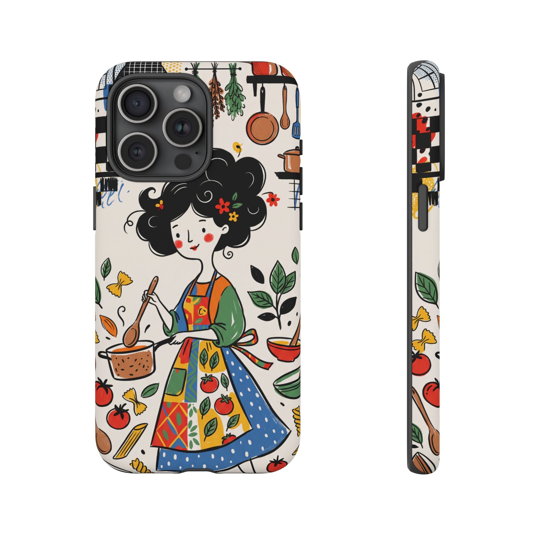 Whimsical Chef Kitchen Illustration iPhone Case