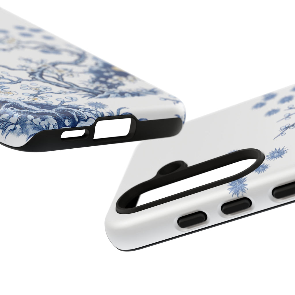 Vintage Blue White Porcelain Samsung Galaxy Phone Case | Chinoiserie Floral Tough Cover