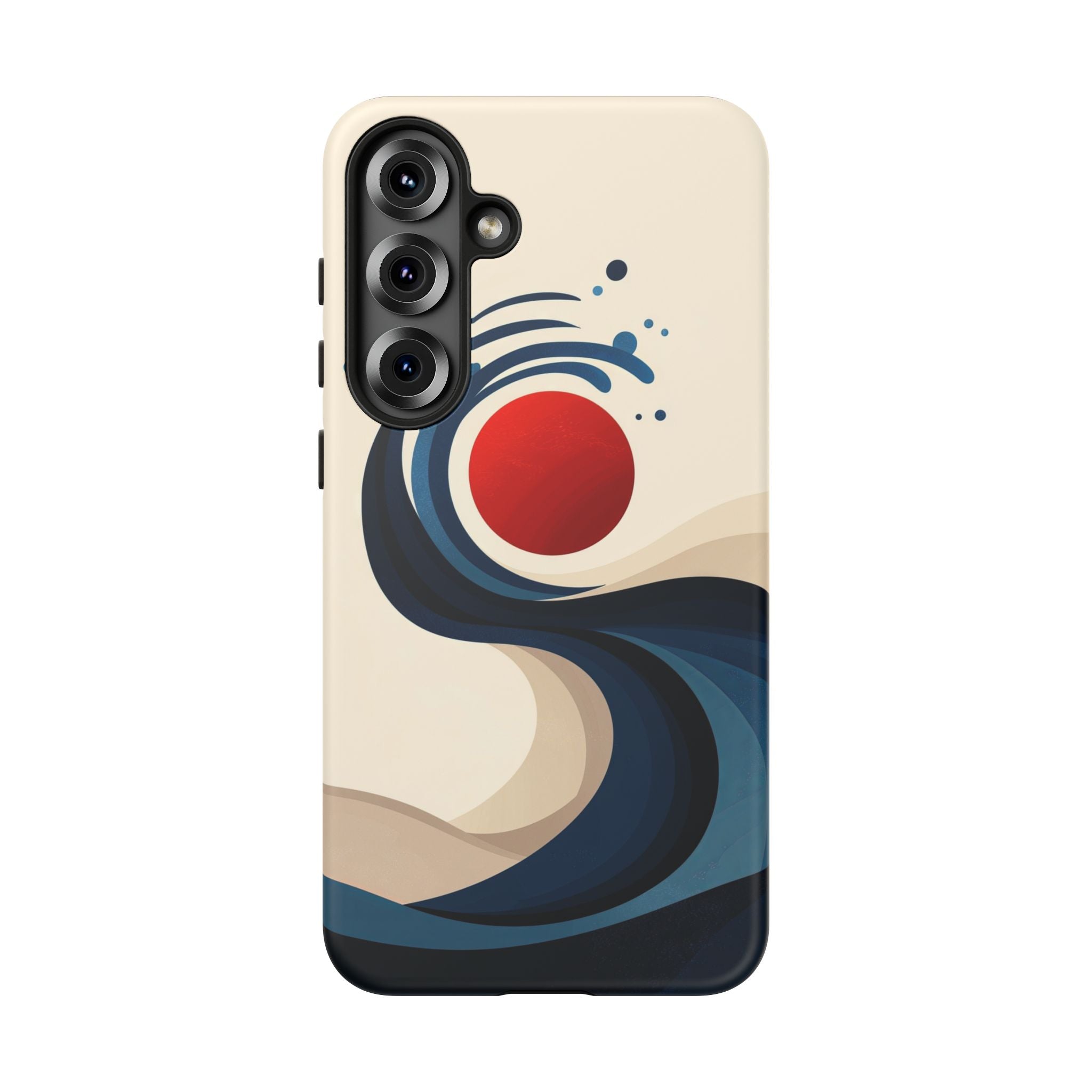 Abstract Wave Samsung Galaxy Case | Red Sun Ocean Art