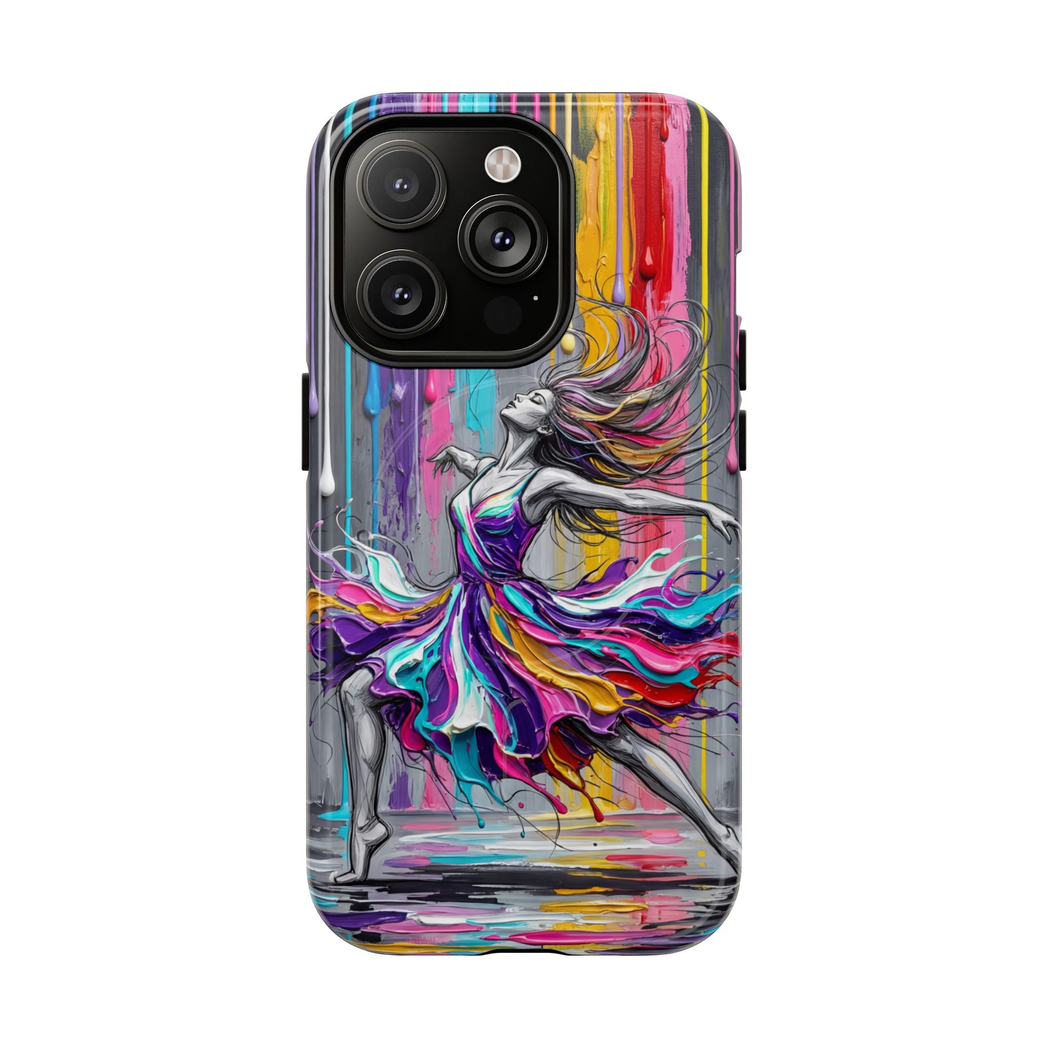Colorful Dancer Tough MagSafe iPhone Case | Vibrant Drip Art Protective Cover