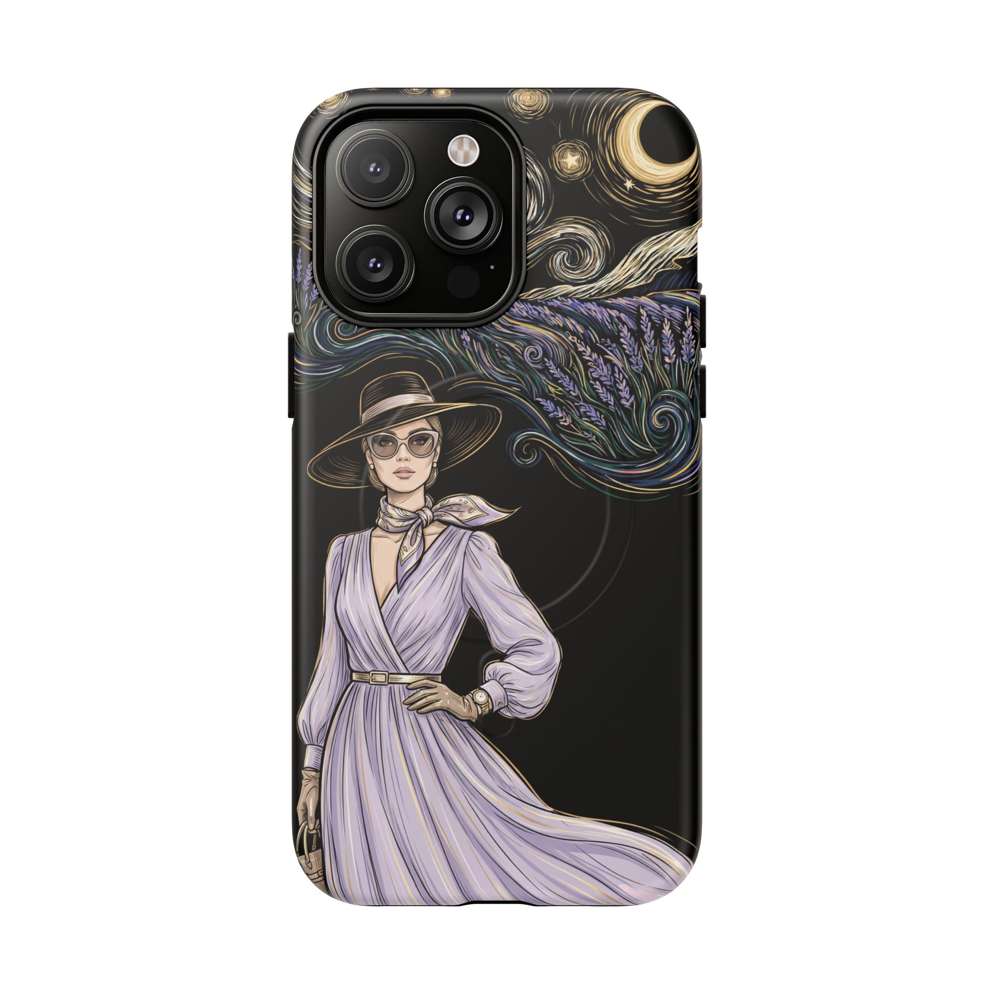 Starry Night Lavender Woman MagSafe iPhone Case | Artistic Protective Tough Case