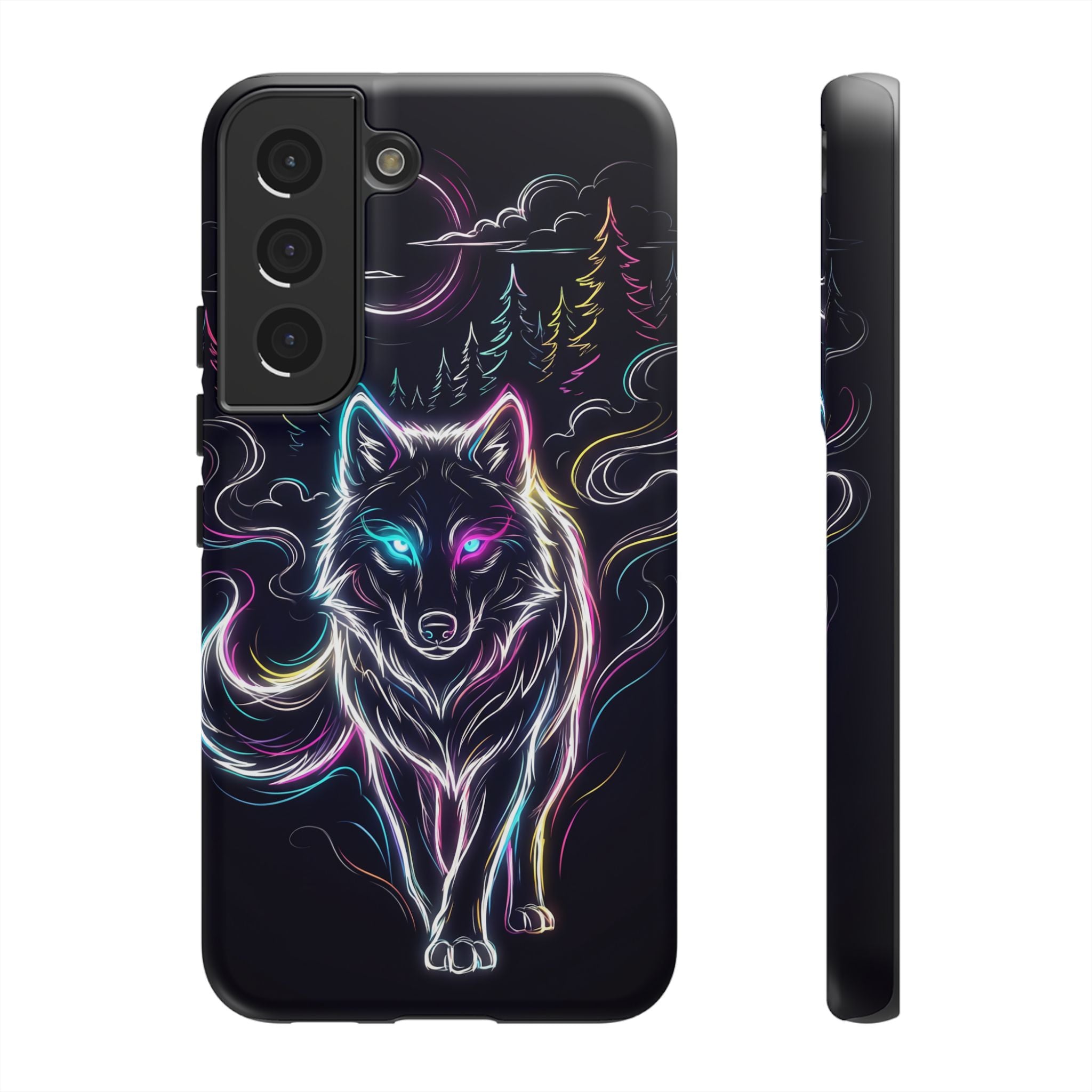 Neon Wolf Samsung Galaxy Phone Case | Mystic Glow Protective Tough Case