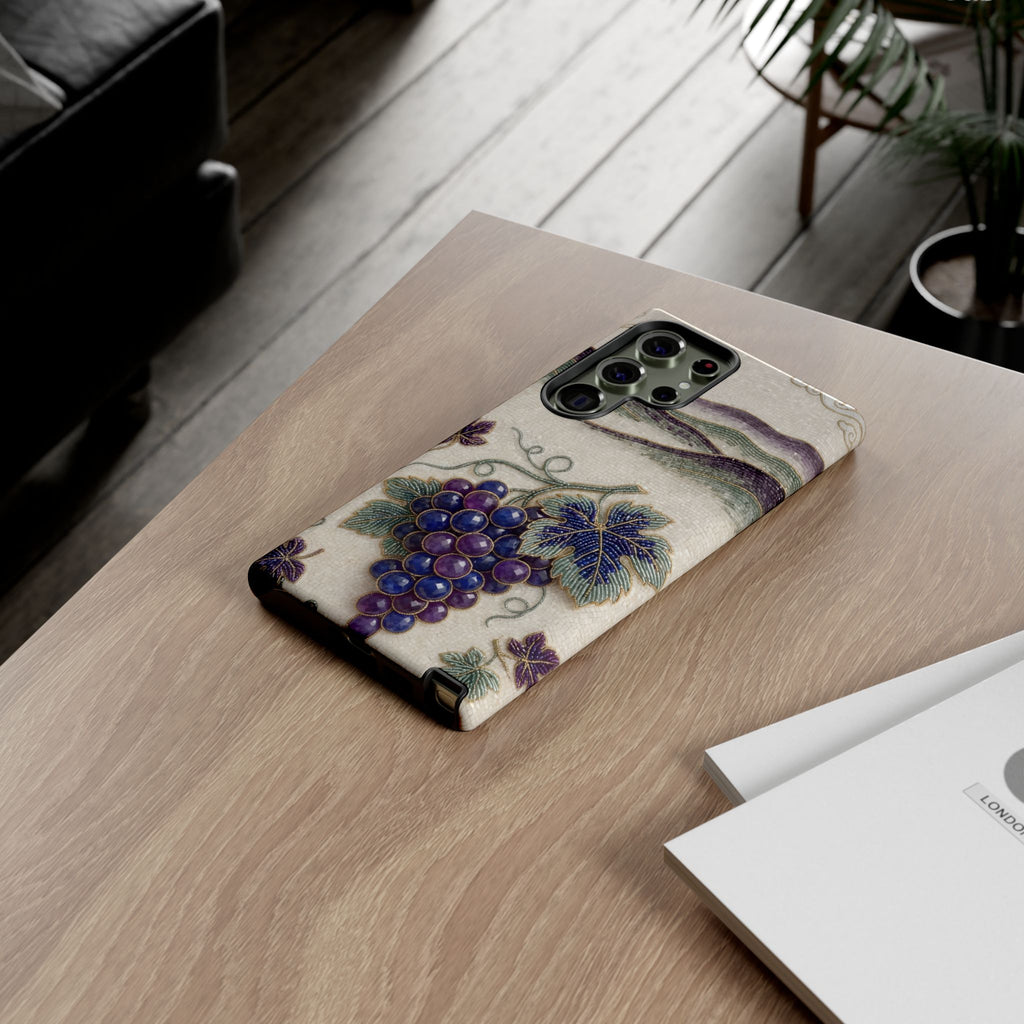 Vintage Grape Samsung Galaxy Phone Case – Botanical Vineyard Art Phone Cover