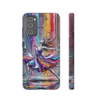 Colorful Dancer Tough Samsung Galaxy Phone Case | Vibrant Drip Art Protective Cover