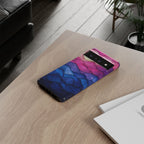 Abstract Ocean Waves Google Pixel Case — Pink & Blue Gradient Tough Case