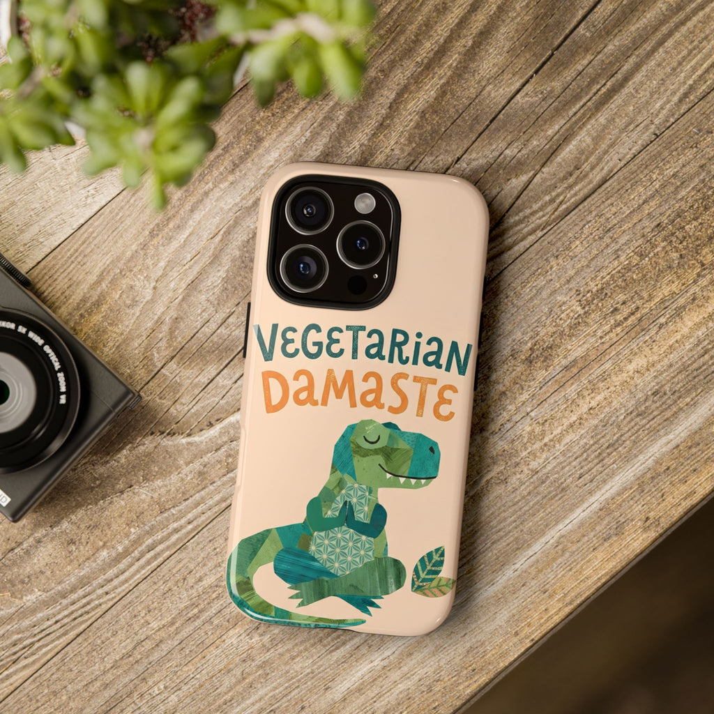 Cute Dinosaur Tough iPhone Case | Whimsical Meditating Dino Cover