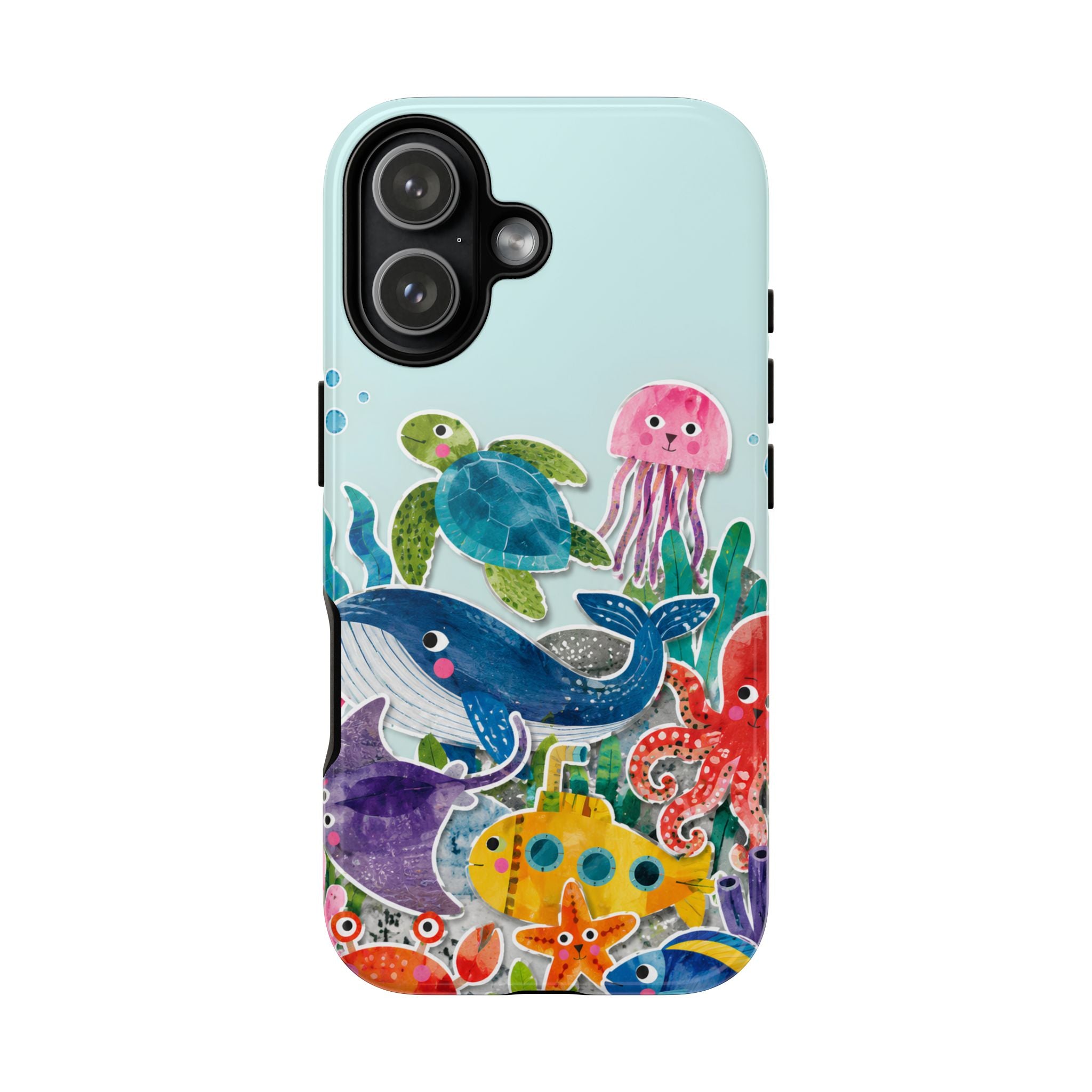 Cute Coastal Ocean iPhone Case | Aesthetic Whale Turtle Marine Life Cover