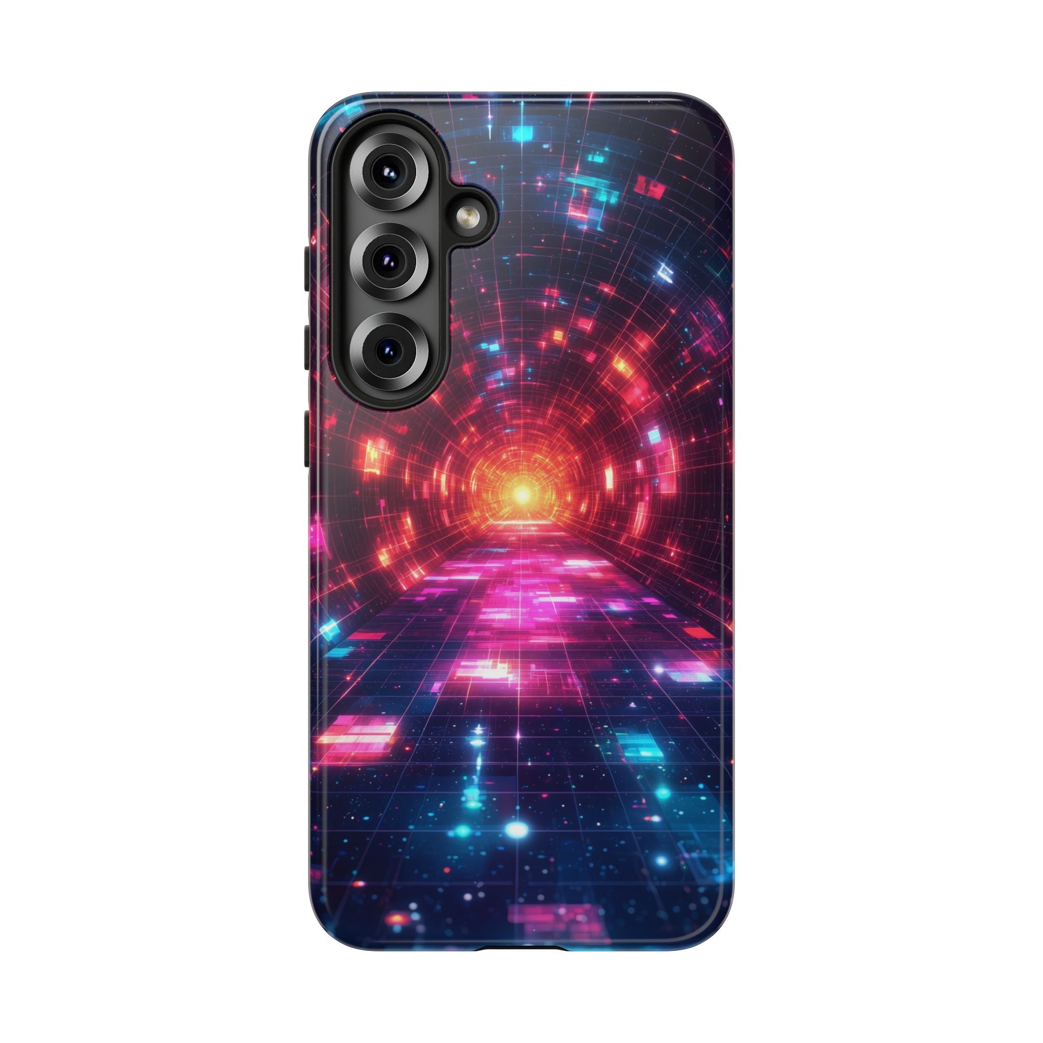 Neon Tunnel Tough Samsung Galaxy Case — Retro Futuristic Galaxy Design