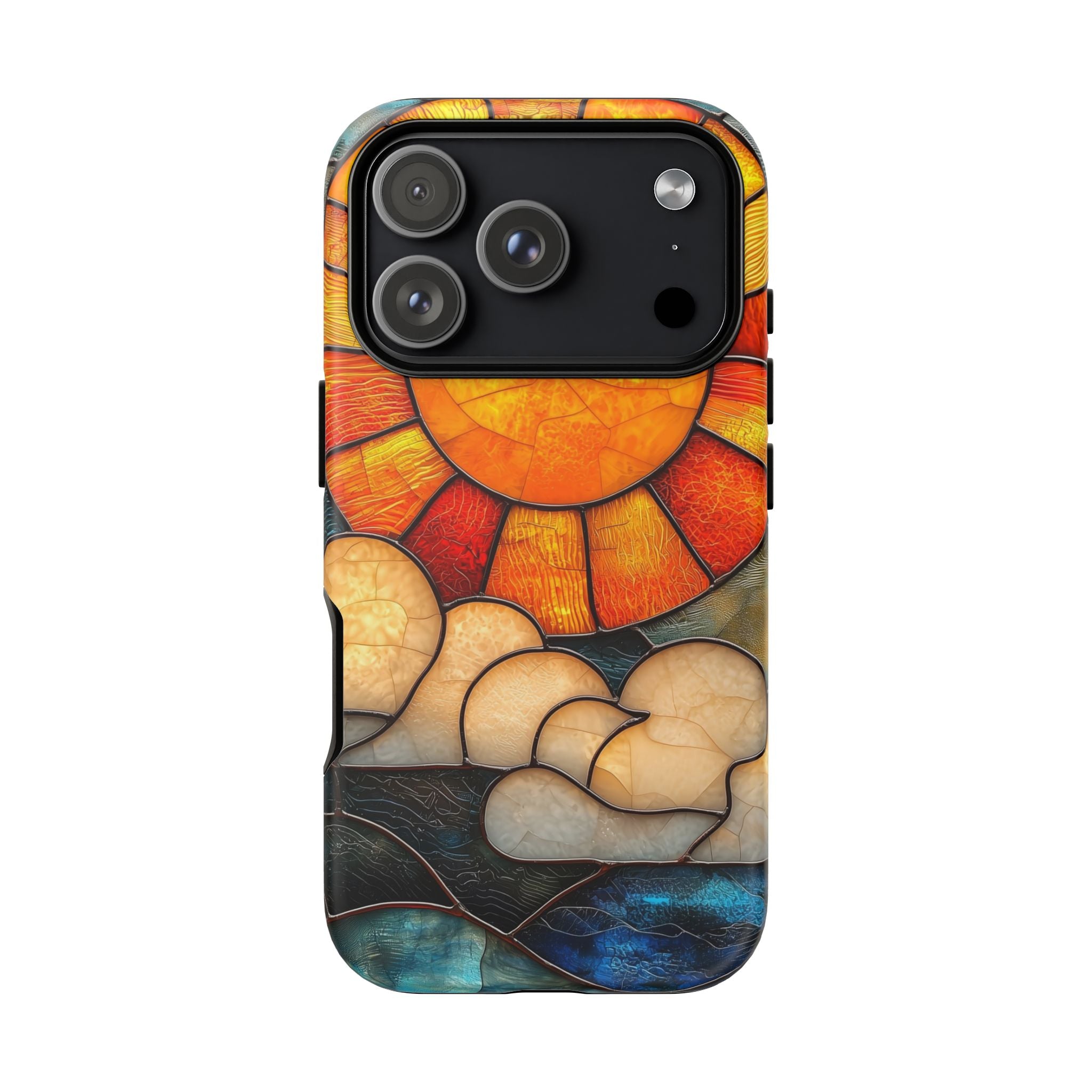 Stained Glass Sun & Clouds iPhone Case