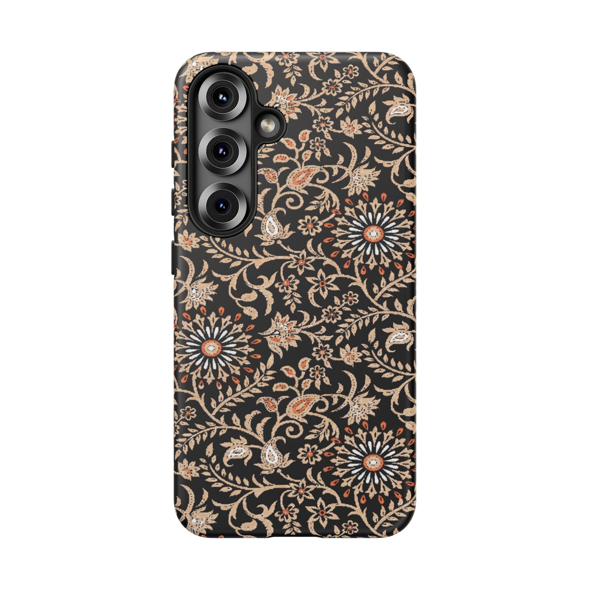 Batik Floral Black Ornate Daisies Tough Samsung Galaxy Case