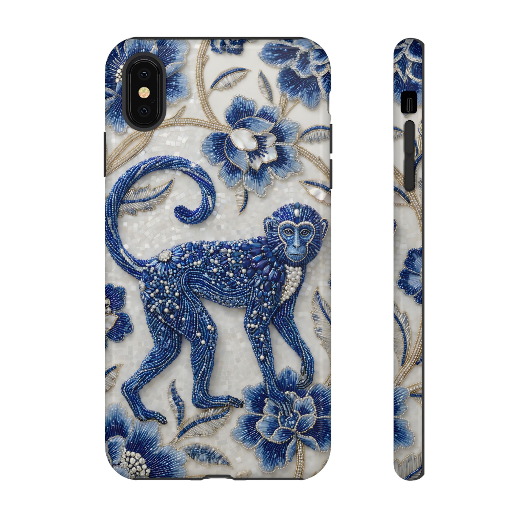 Asian Zodiac Monkey iPhone Case | Blue & White Porcelain Art Protective Case | Year of the Monkey Gift