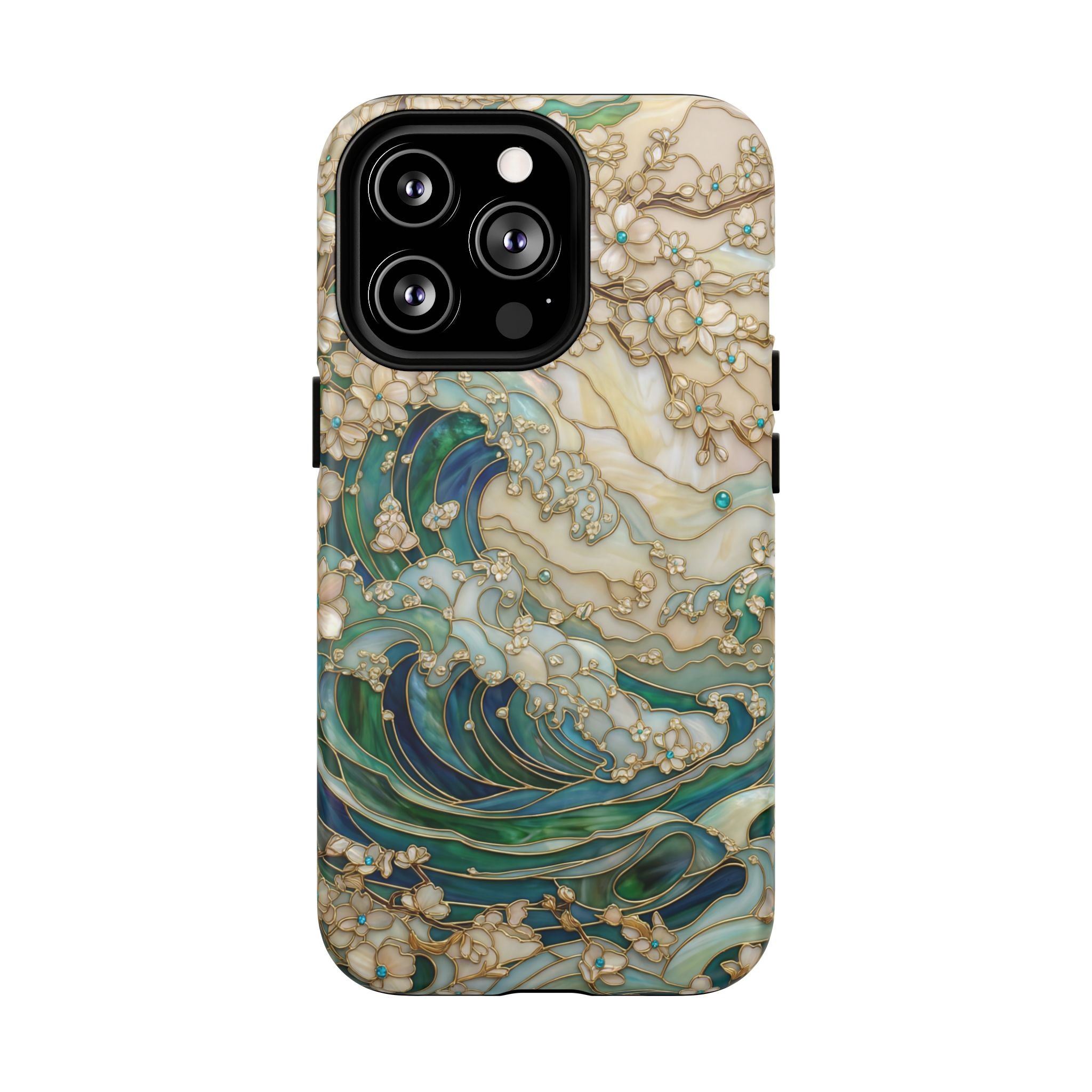 Custodia MagSafe per iPhone Ocean Wave — Custodia resistente con design artistico color acquamarina