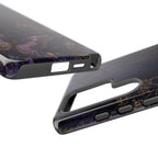 Purple Night Butterflies Samsung Galaxy Phone Case | Moody Purple Floral Cover