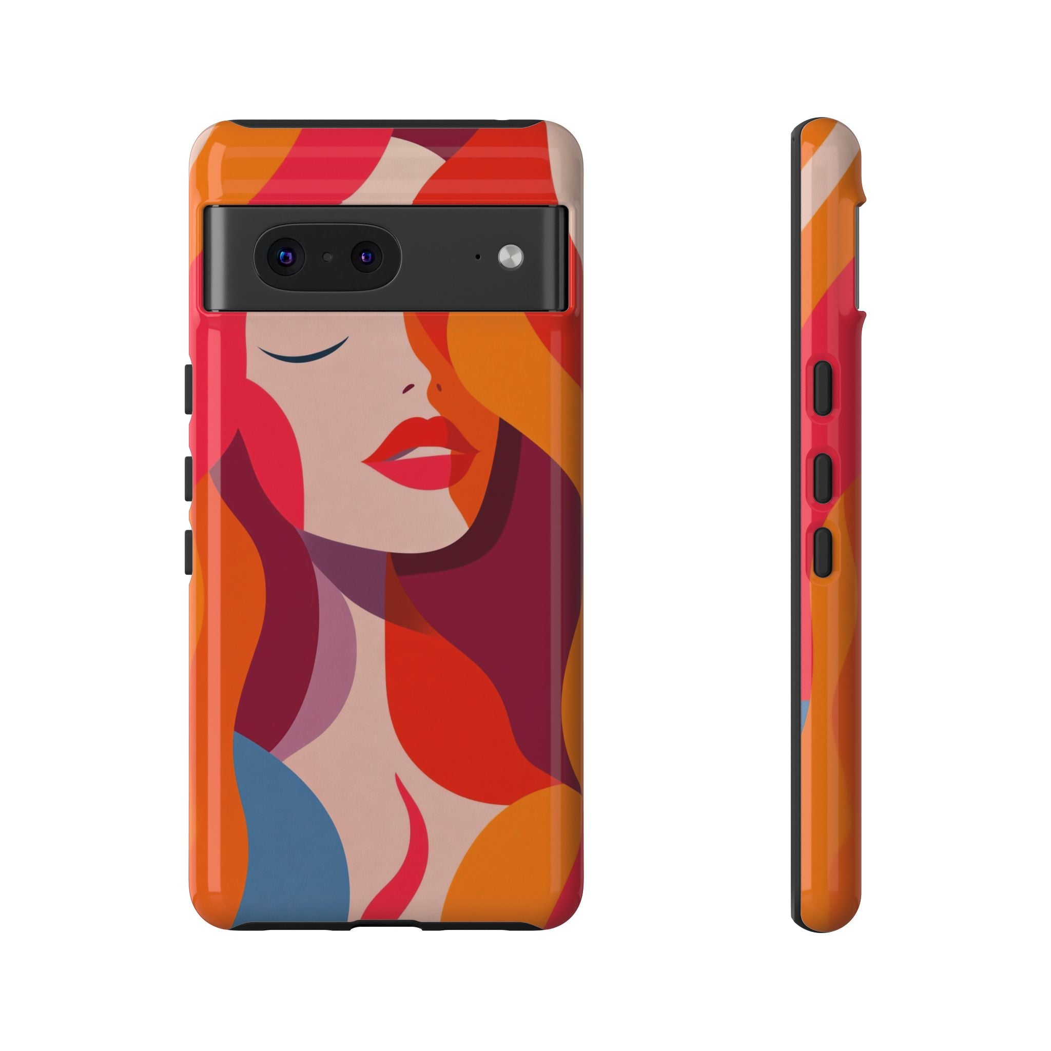 Retro Pop Art Woman Google Pixel Case | Bold Colourful Abstract Portrait