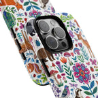 Wild Garden iPhone Case | Cute Forest Animals Floral Pattern Tough Case