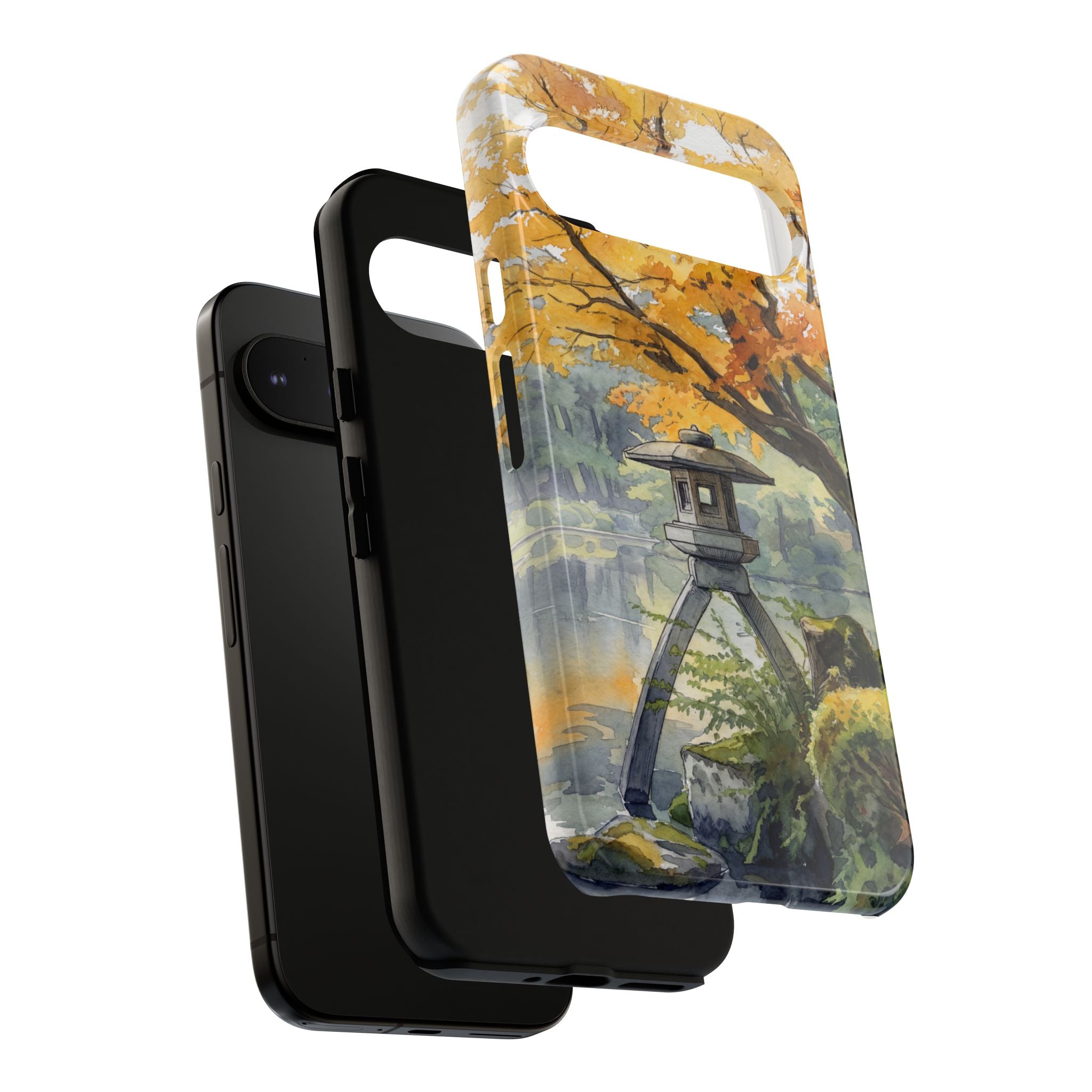 Autumn Japanese Garden Google Pixel Phone Case | Scenic Lantern Fall