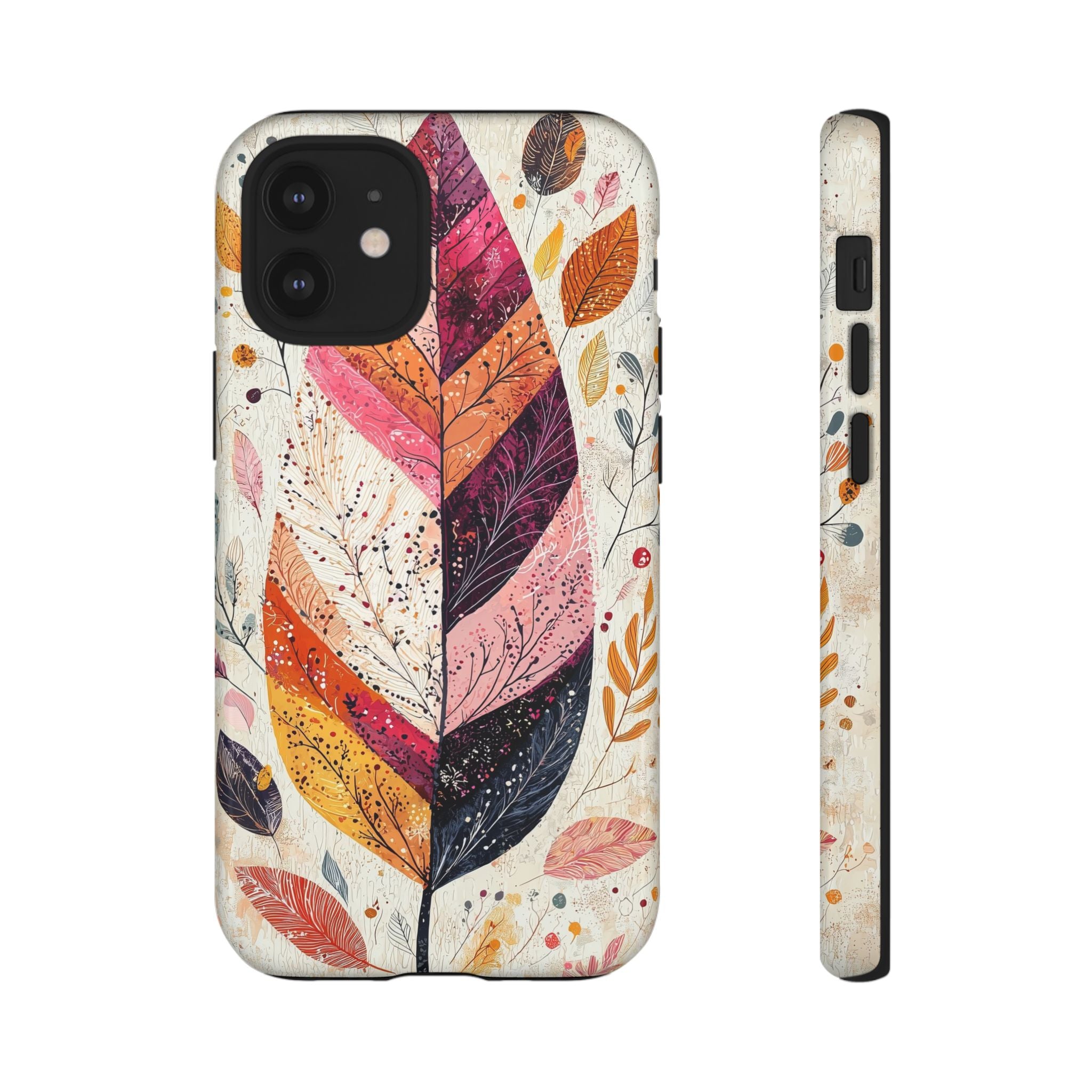 Autumn Leaf Tough iPhone Case | Watercolour Feathered Fall Design