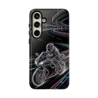 Neon Night Rider Samsung Galaxy Phone Case | Motorcycle Racing Protective Cover