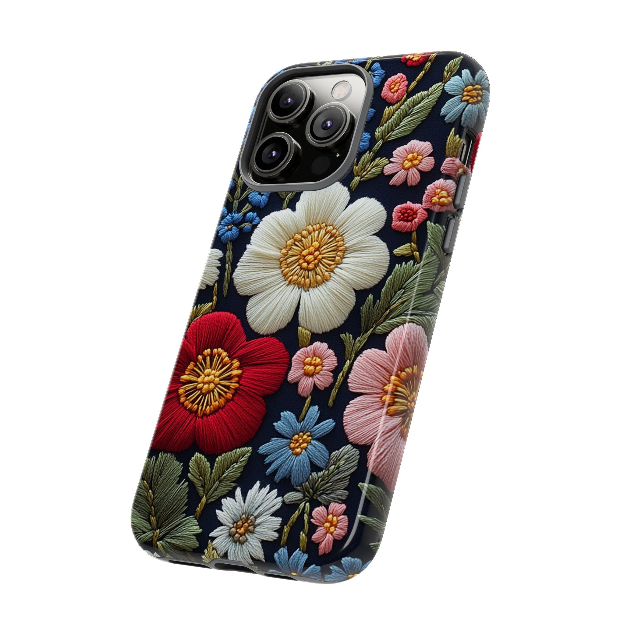 Floral Embroidered Garden iPhone Case