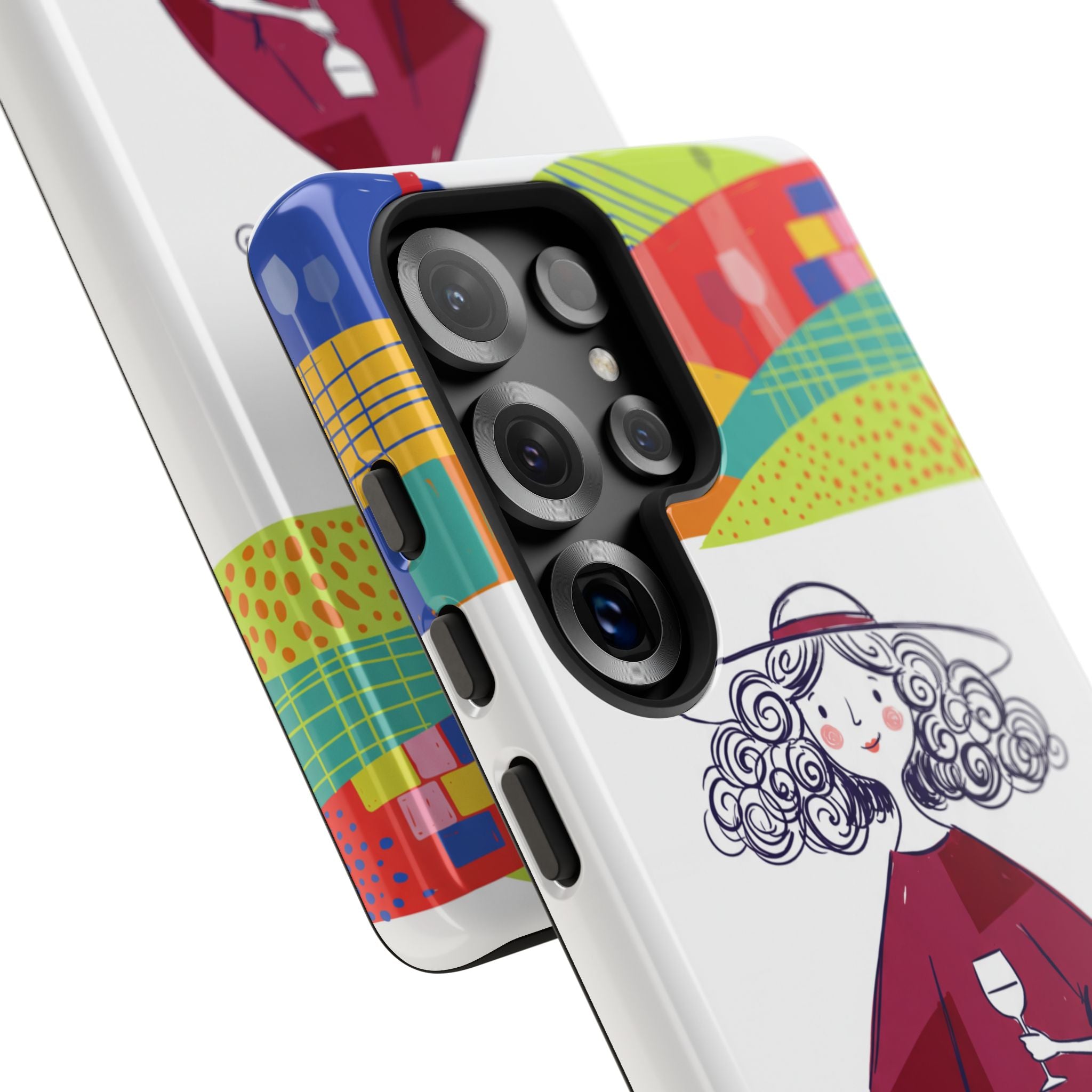 Colourful Artistic Wine Lady Samsung Galaxy Phone Case