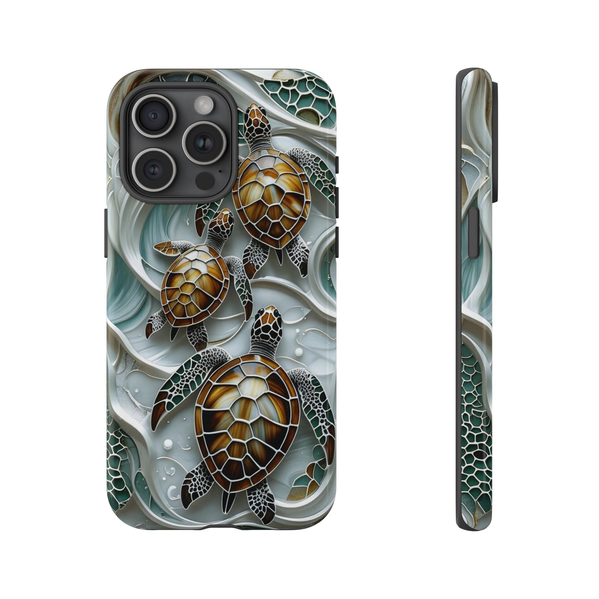 Sea Turtle Phone Case — Ocean Waves Protective iPhone Cover