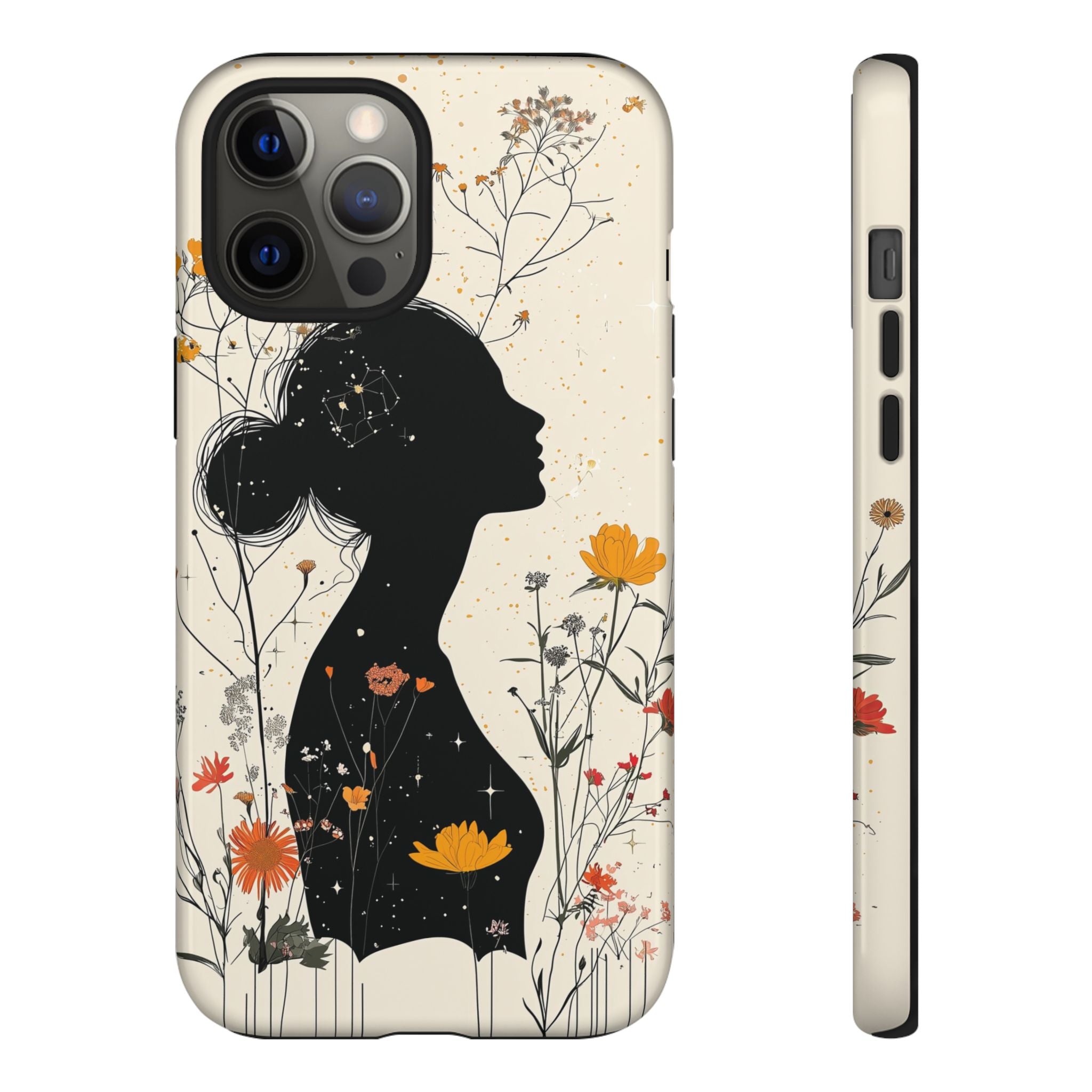 Floral Silhouette iPhone Case | Botanical Woman