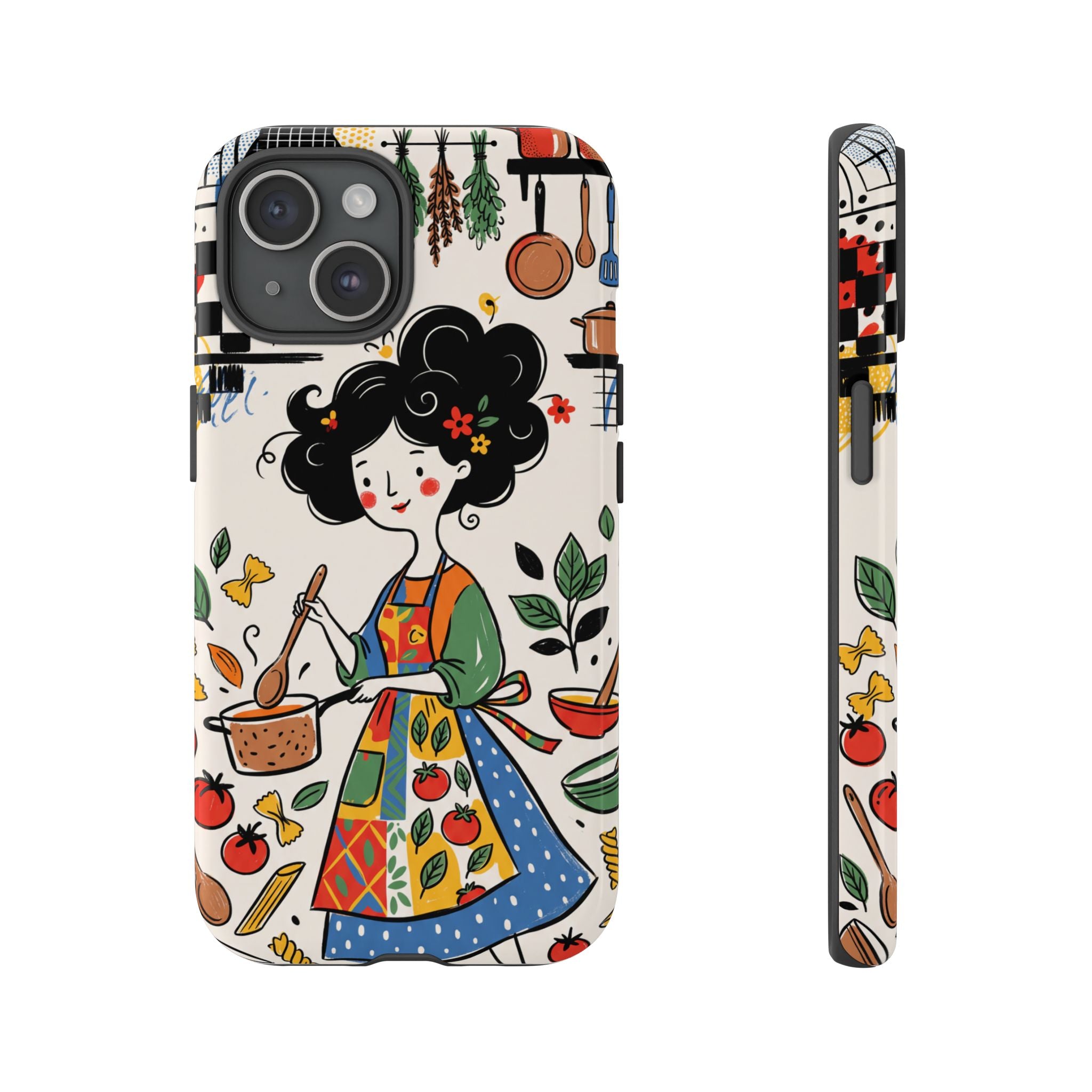 Whimsical Chef Kitchen Illustration iPhone Case