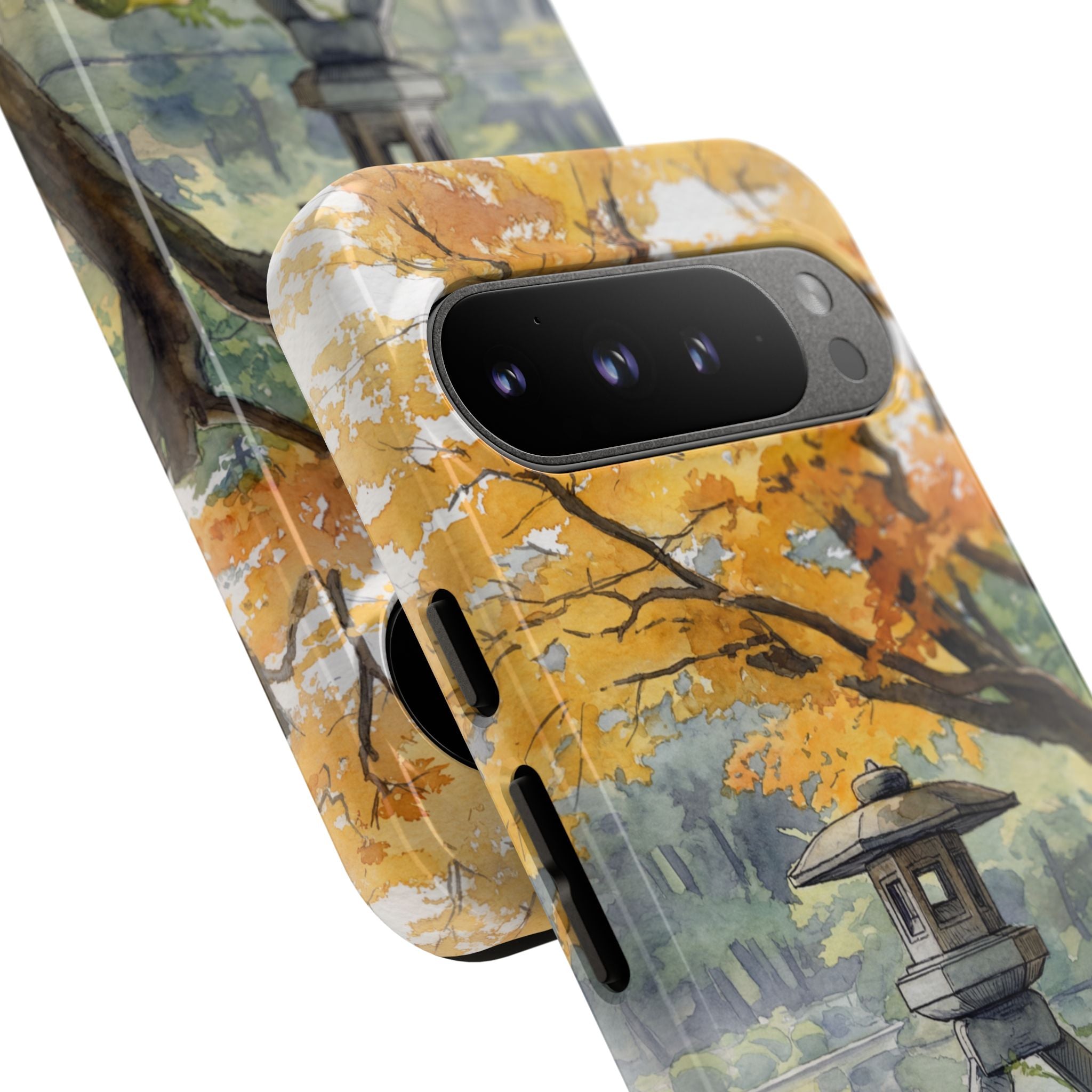 Autumn Japanese Garden Google Pixel Phone Case | Scenic Lantern Fall