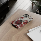 Cover iPhone Floreale Coccinella | Custodia Protettiva Rigida Vintage con Maggiolino Rosso