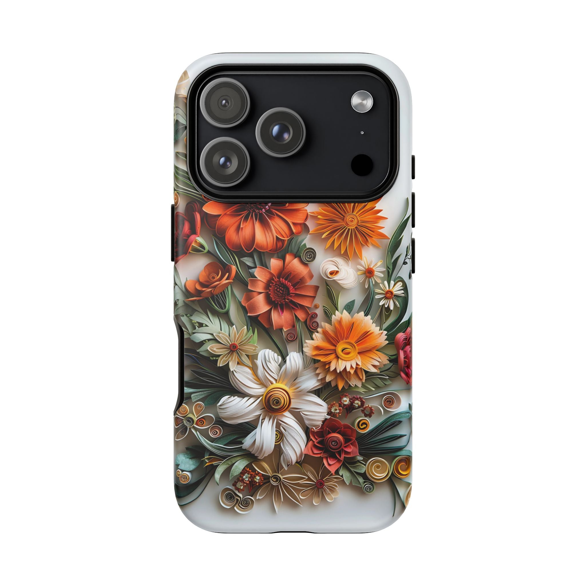 Floral Quilling Tough iPhone Case — Orange Daisy