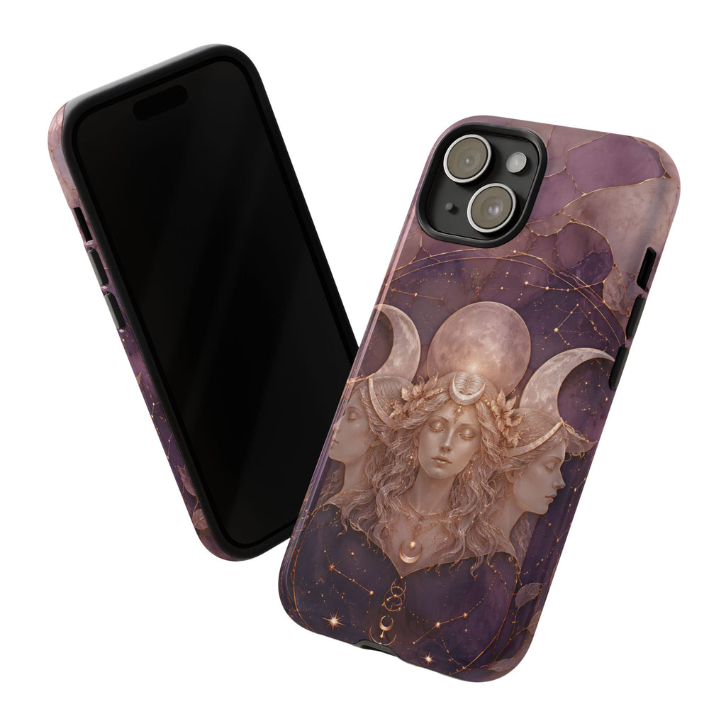 Triple Moon Goddess iPhone Case | Witchy Celestial iPhone Case