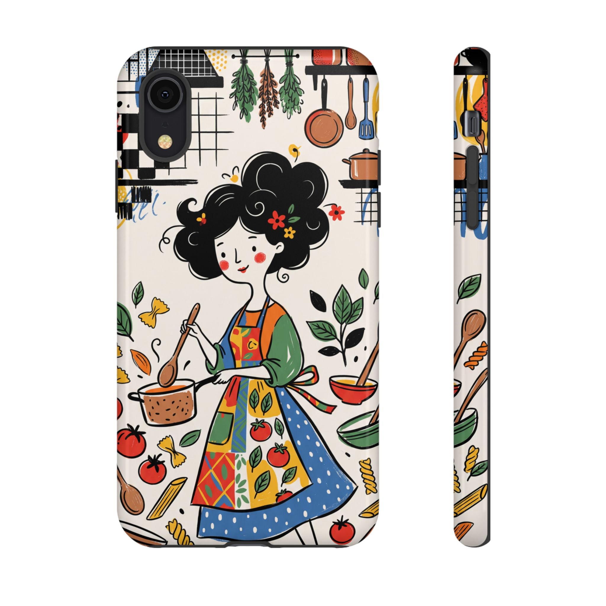 Whimsical Chef Kitchen Illustration iPhone Case