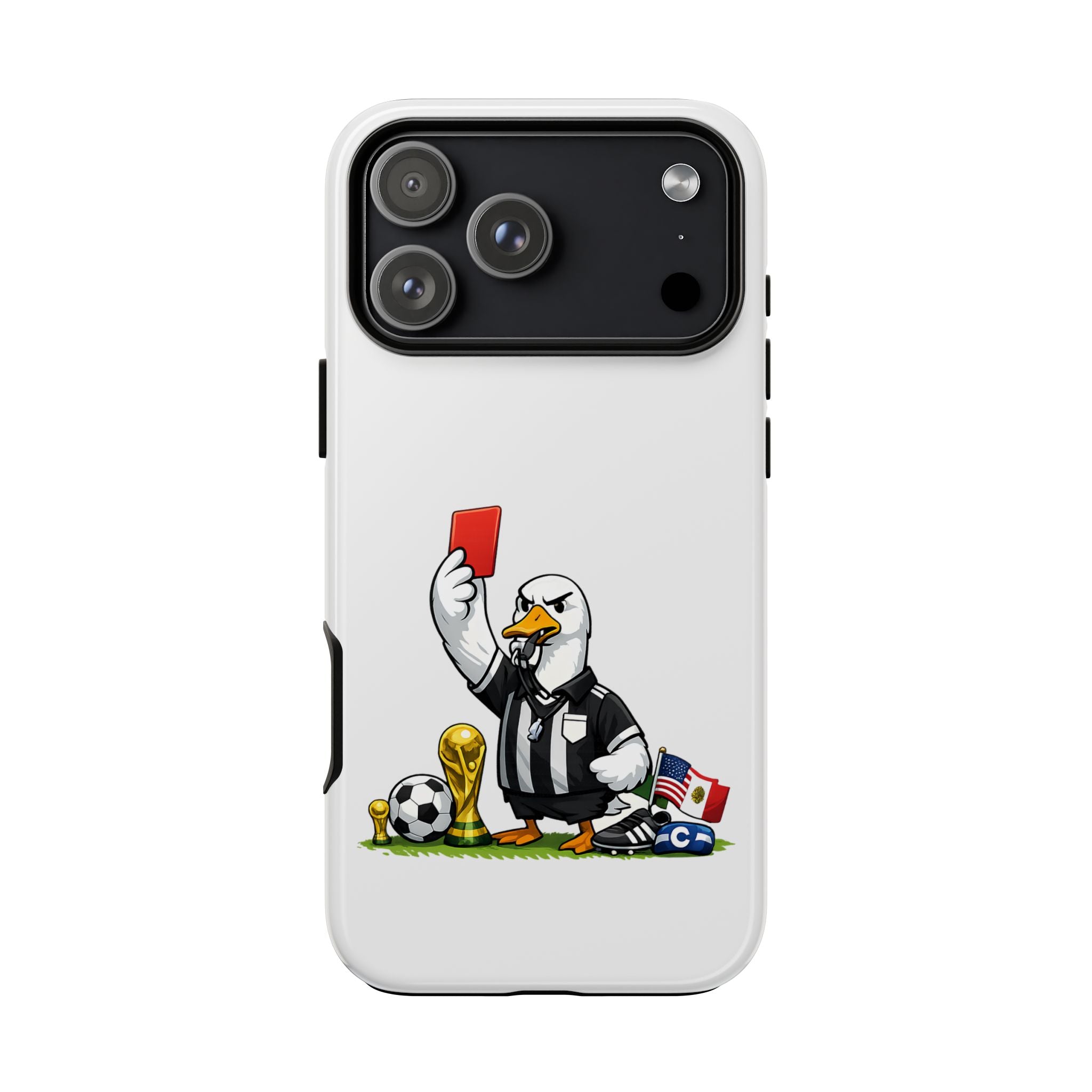 Funny Goose Referee iPhone Case | Soccer Red Card Art Cover
