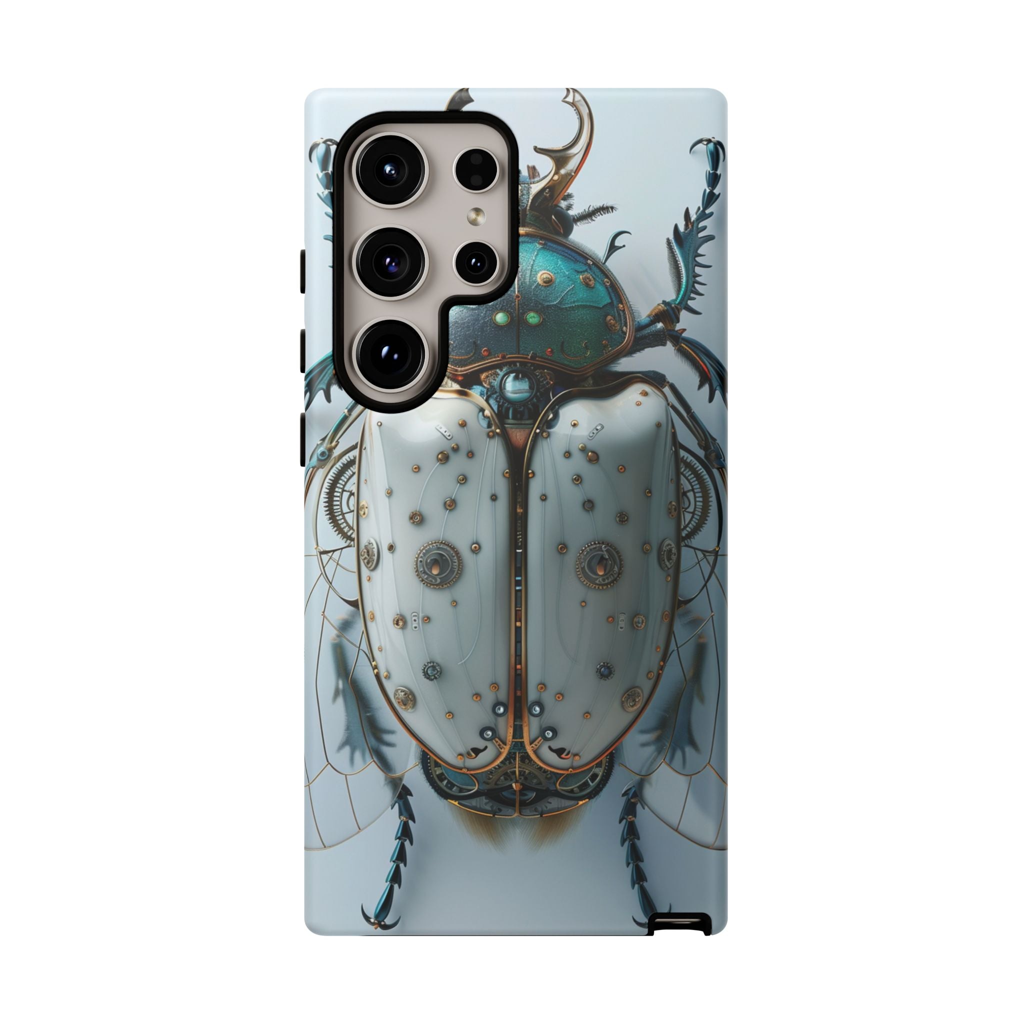 Steampunk White Beetle Protective Tough Samsung Galaxy Case