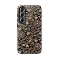 Batik Floral Black Ornate Daisies Tough Samsung Galaxy Case