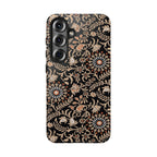 Batik Floral Black Ornate Daisies Tough Samsung Galaxy Case