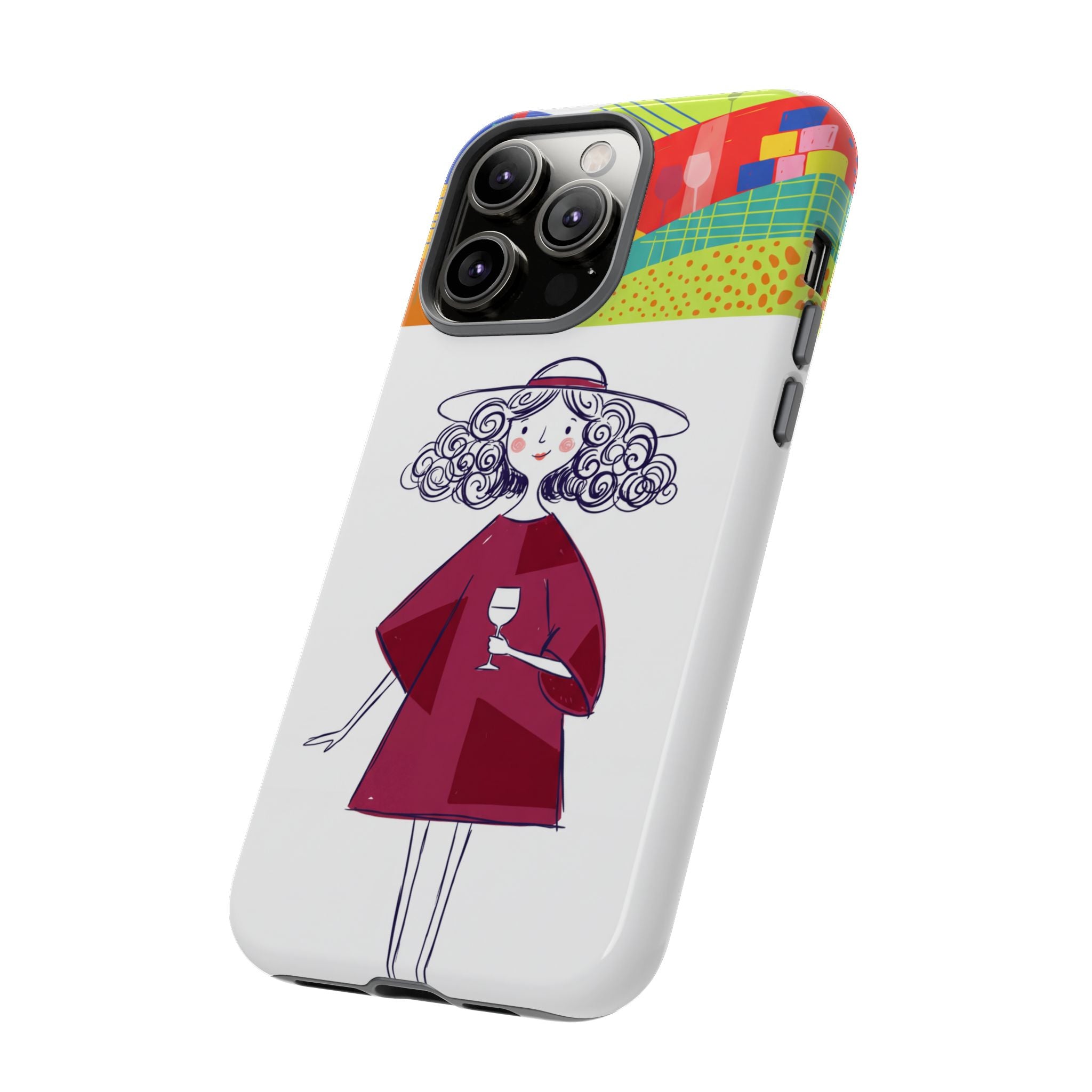 Custodia per iPhone Donna Vino Artistica Colorata