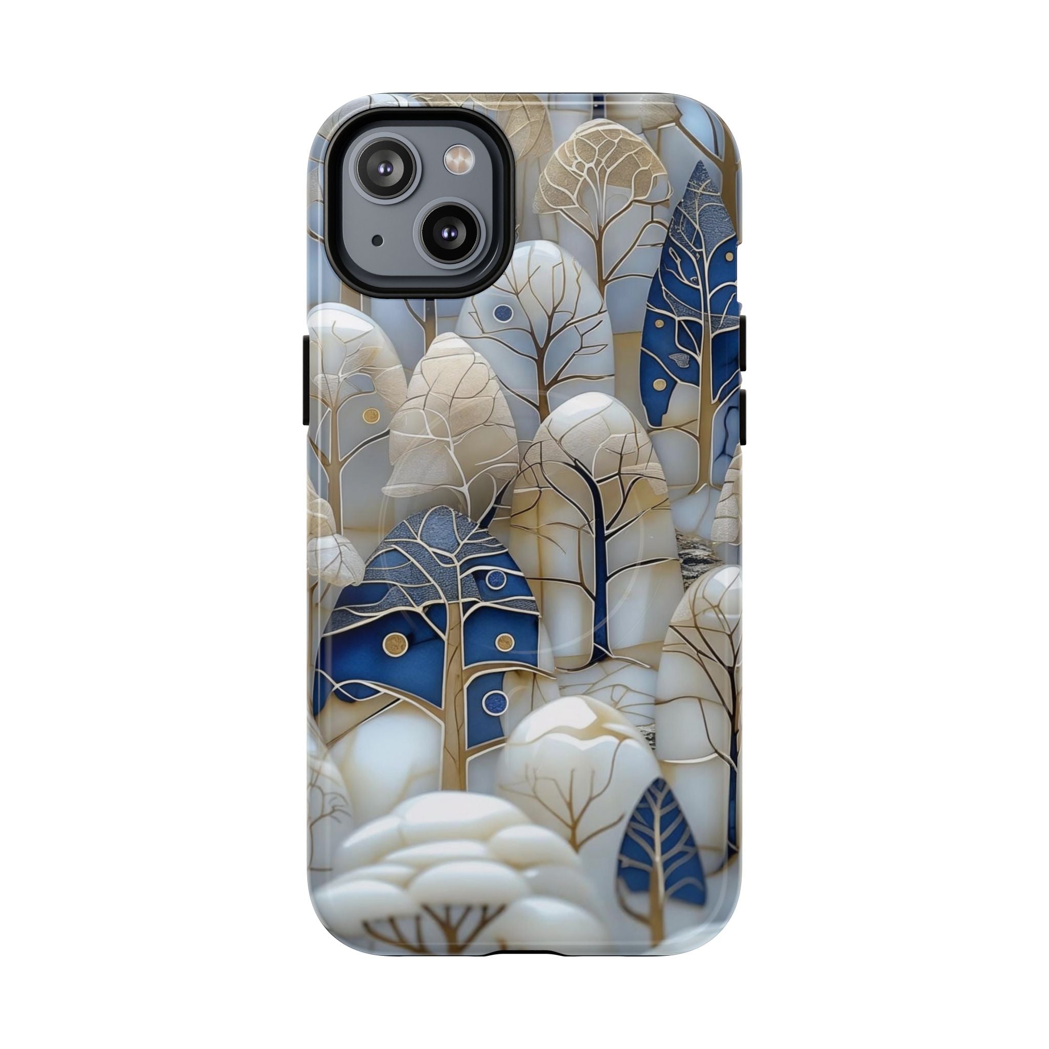 Blue Gold Forest Art MagSafe Case