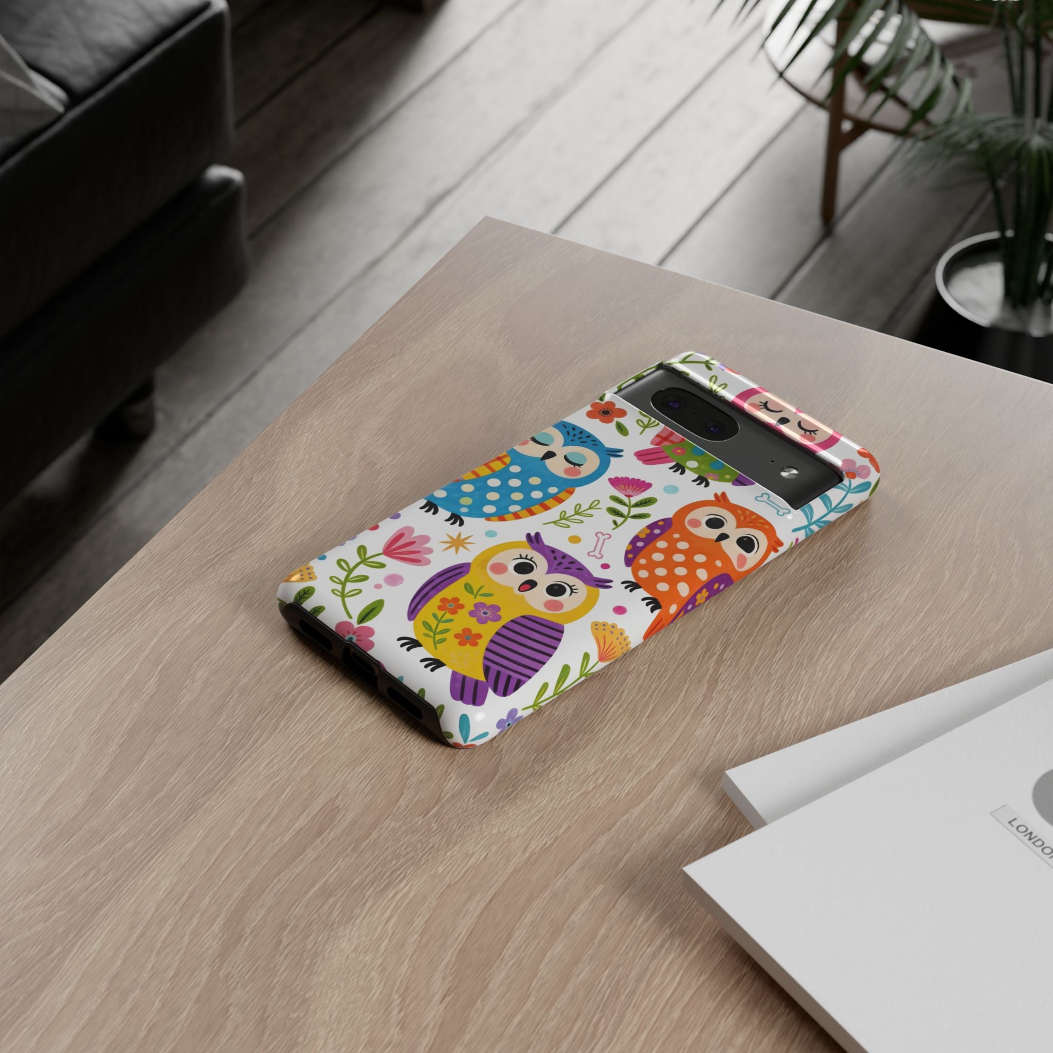 Cute Colorful Owls Google Pixel Phone Case | Cute Owl Pattern Tough Case