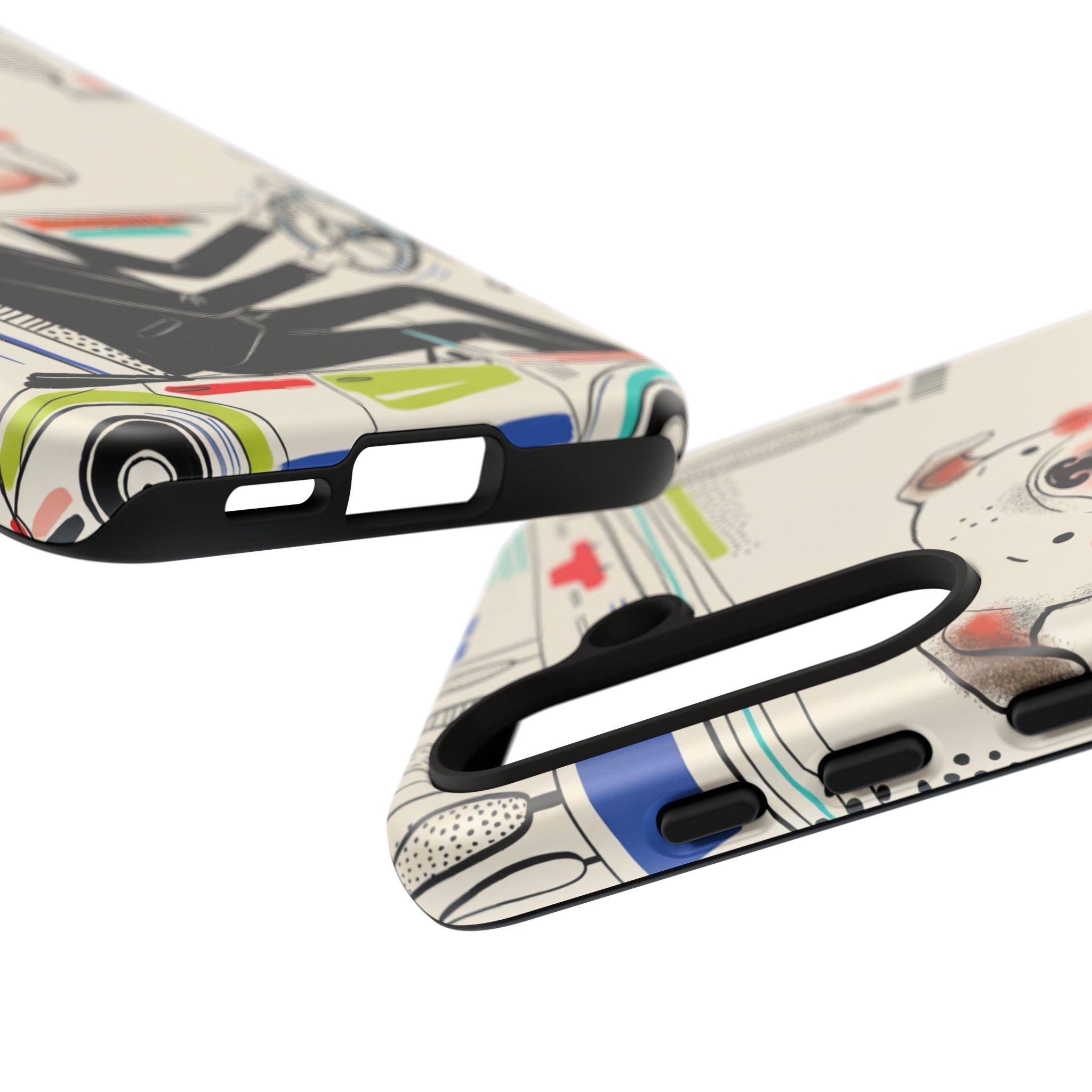 Bulldog Driver Samsung Galaxy Phone Case | Cute Retro Dog Illustration