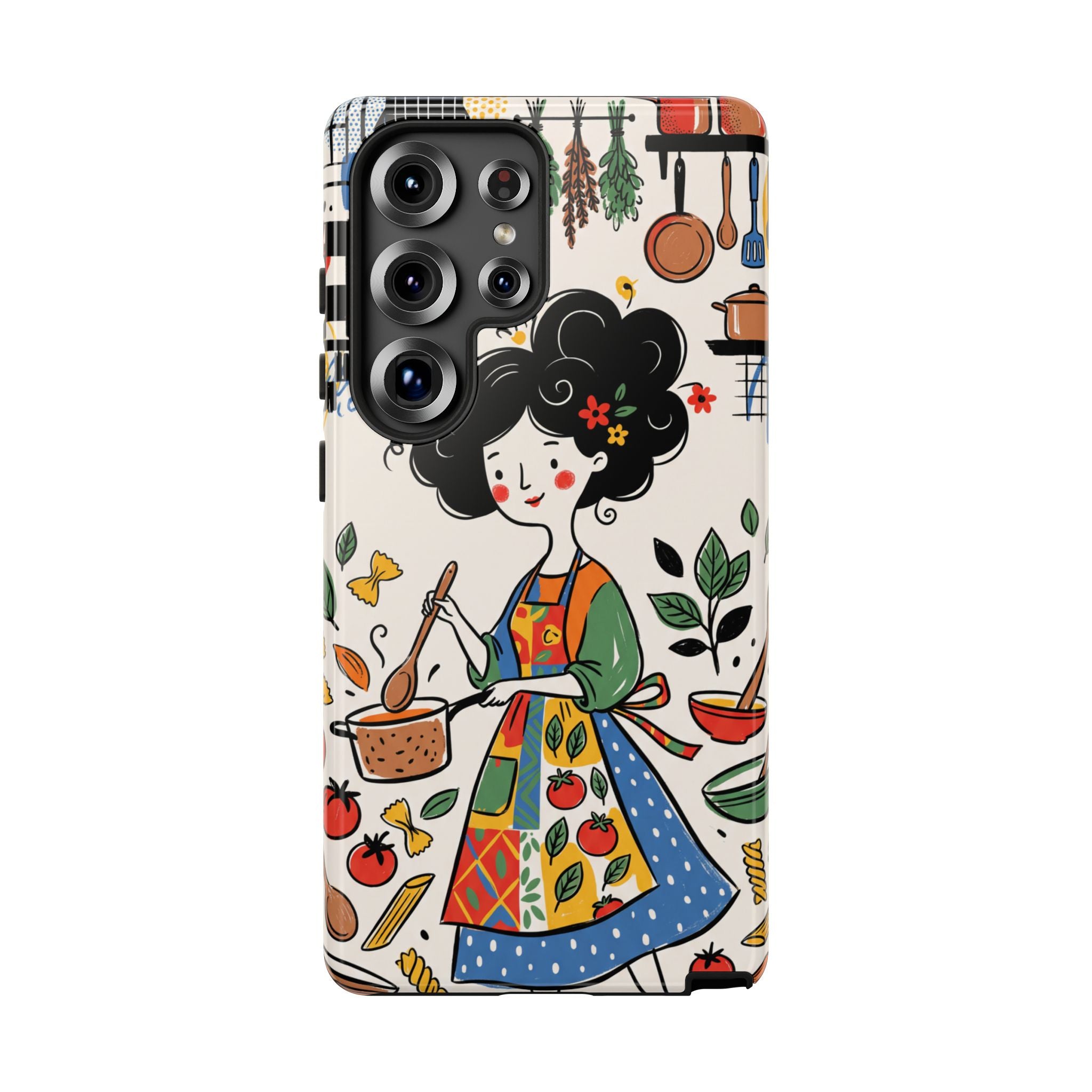 Whimsical Chef Kitchen Illustration Samsung Galaxy Phone Case
