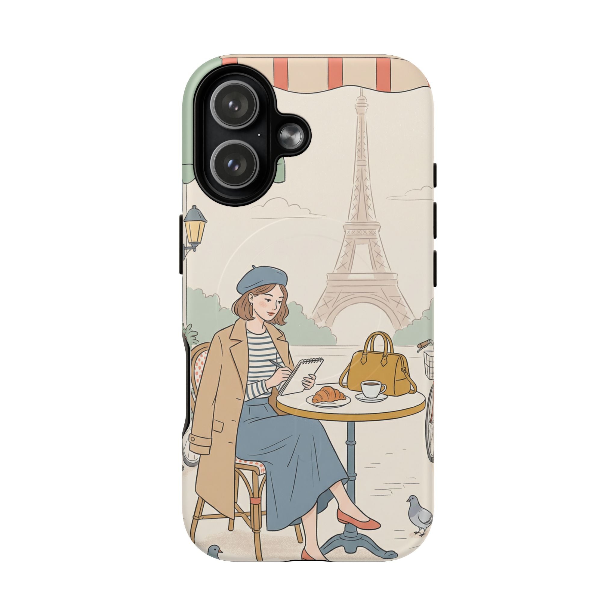 Paris Cafe MagSafe iPhone Case | Cute Vintage Eiffel Tower Travel